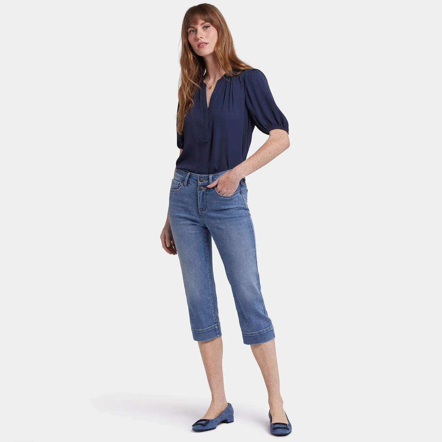 Marilyn Straight Crop Jeans - Barcelona Breeze