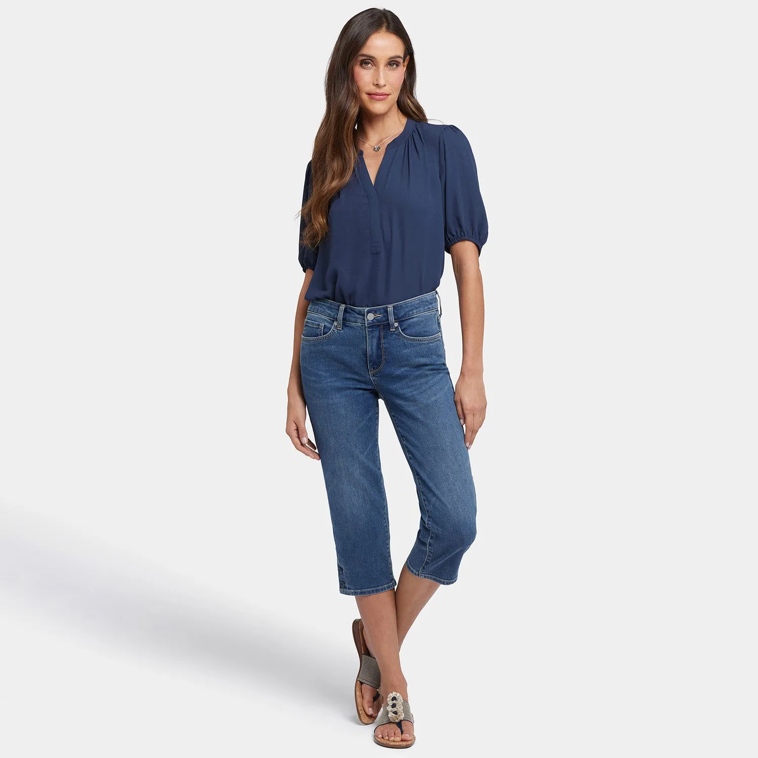 Marilyn Straight Crop Jeans In Petite - Valencia Surf