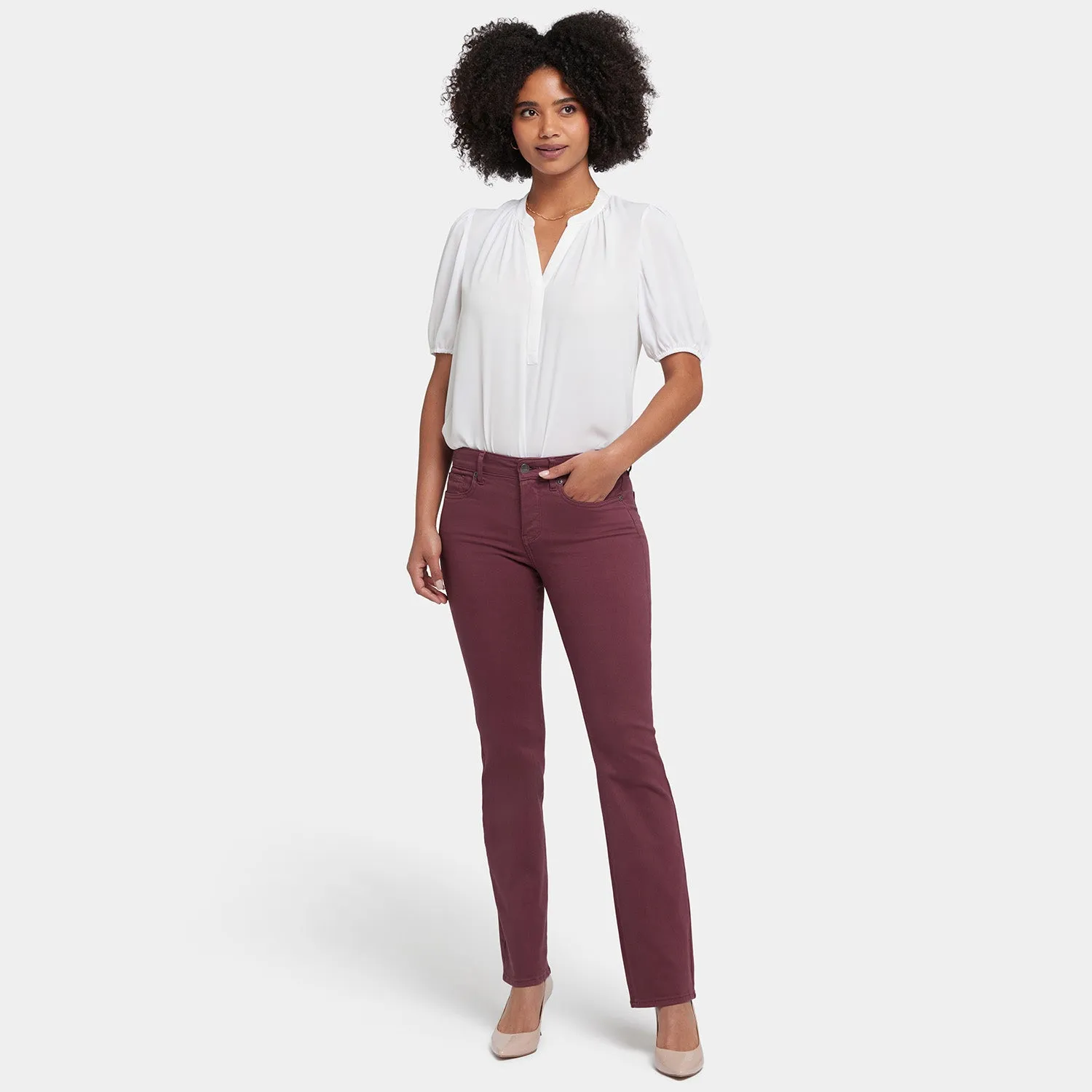 Marilyn Straight Jeans - Dark Cherry