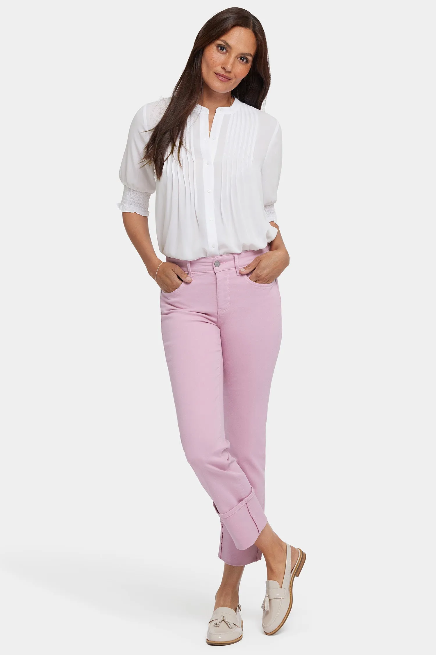 Marilyn Straight Jeans In Petite - Pink Nectar