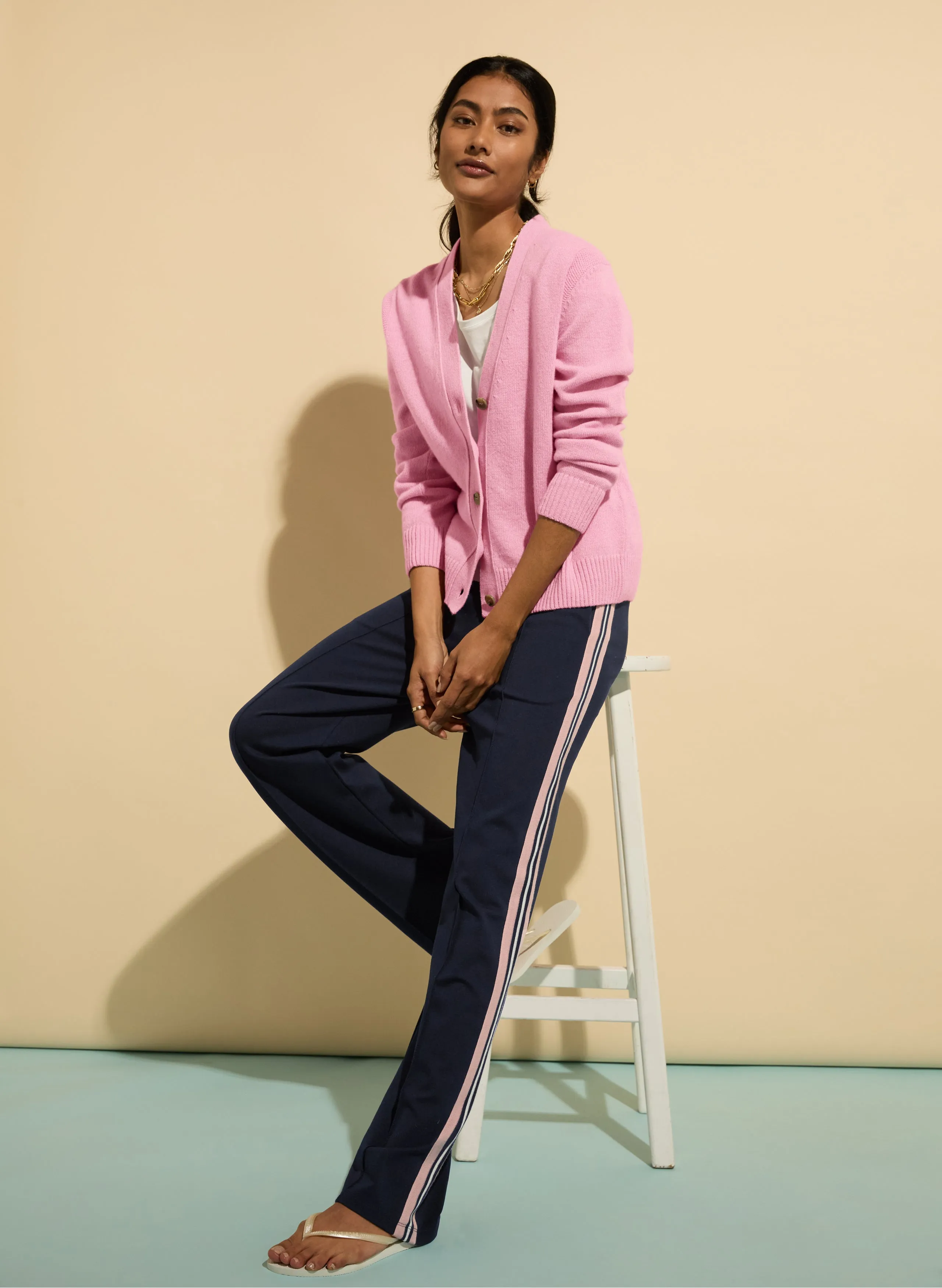 Marjorie Side Stripe Ponte Trousers