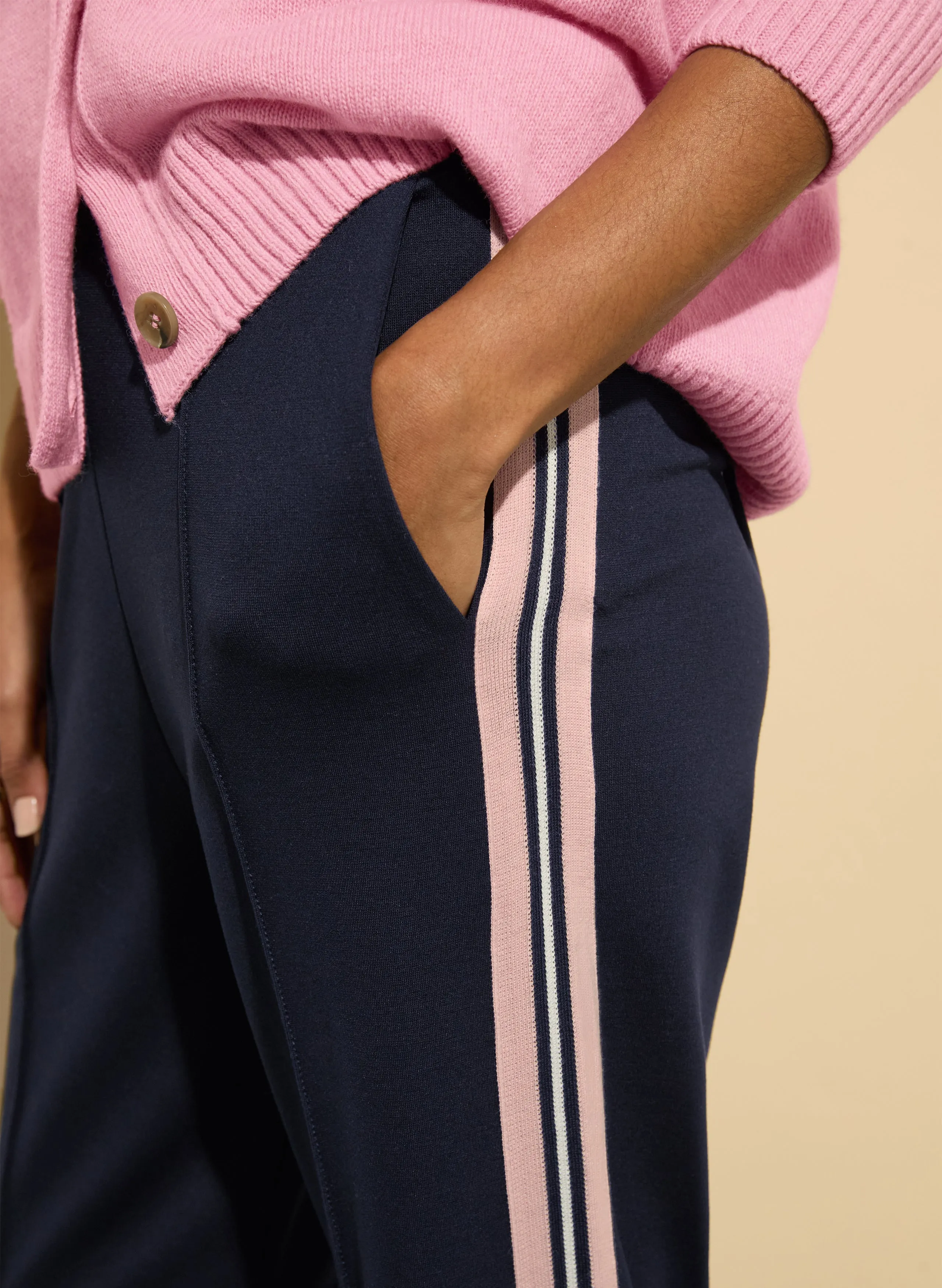 Marjorie Side Stripe Ponte Trousers