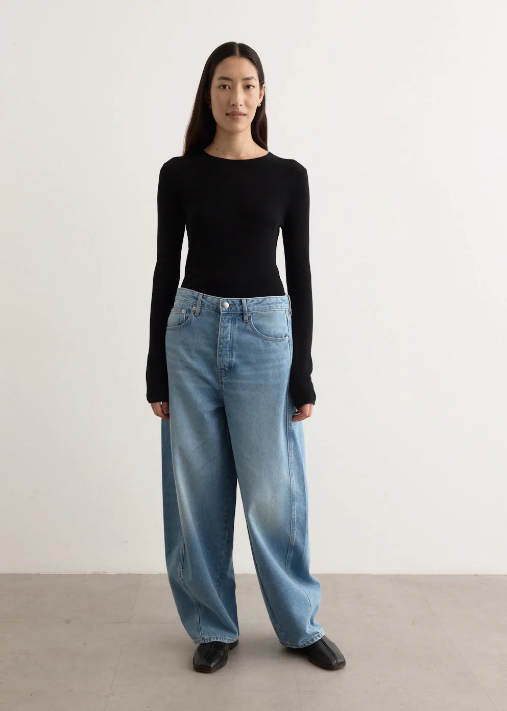 Mid Rise Balloon Jeans