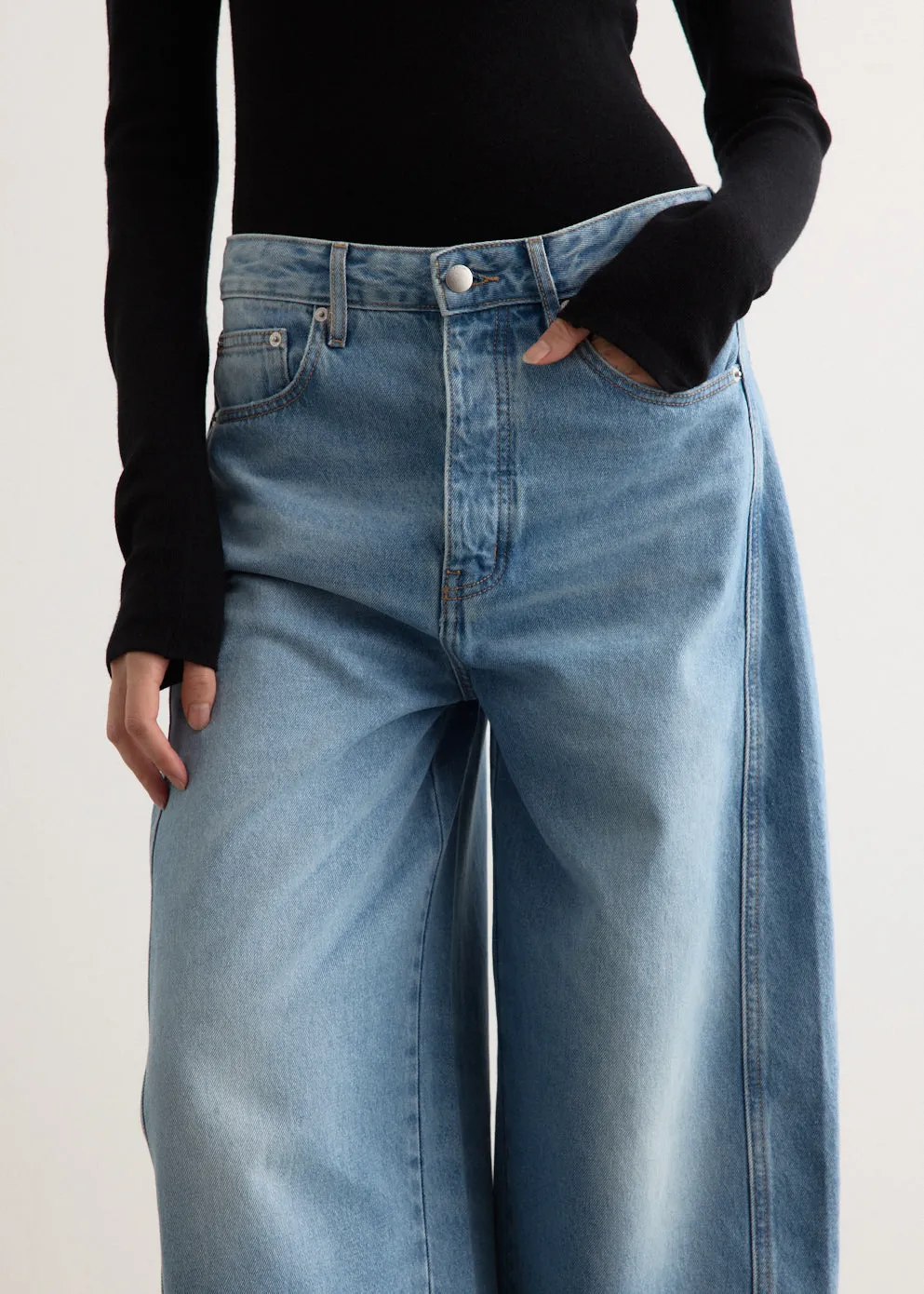 Mid Rise Balloon Jeans