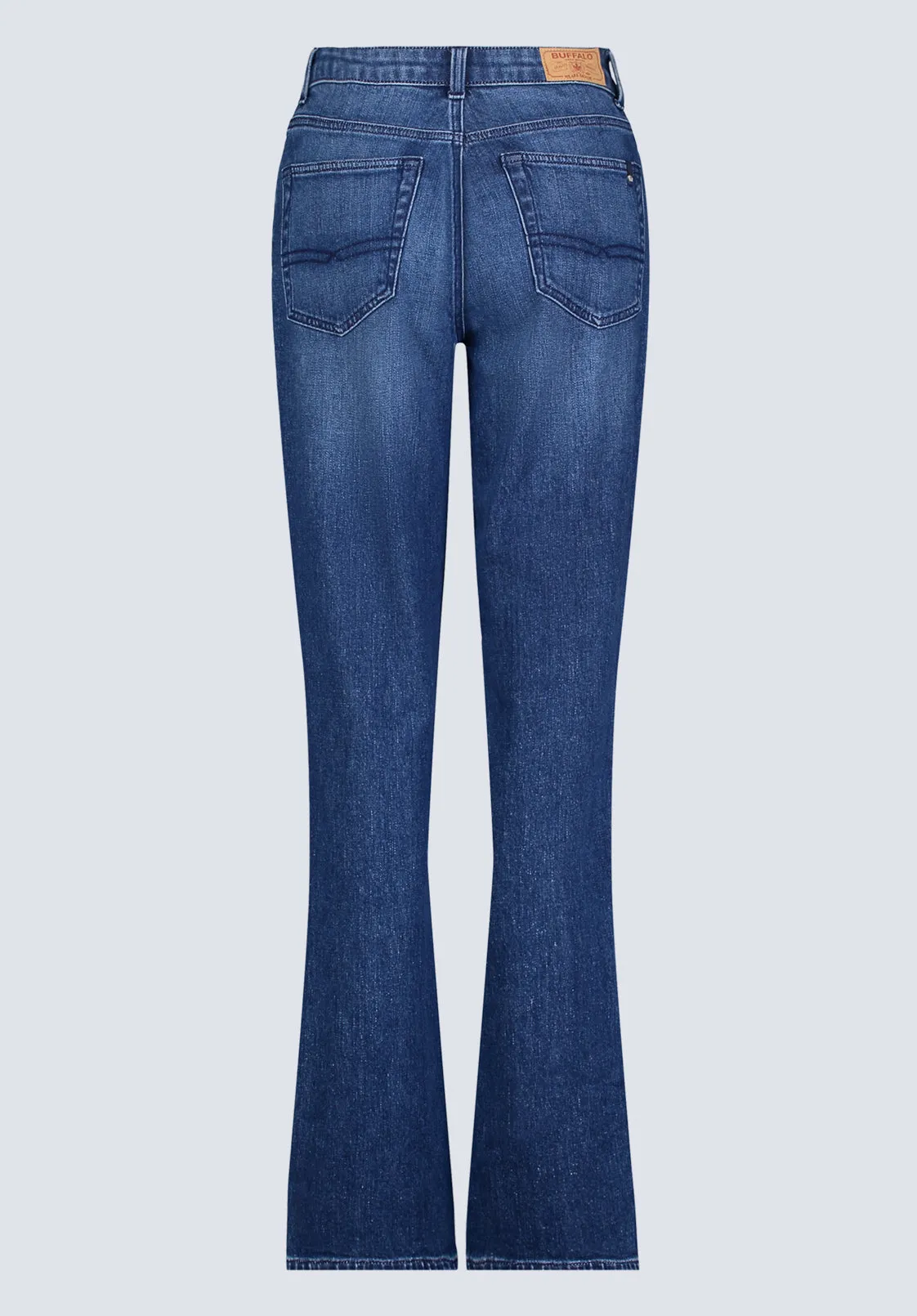 Mid Rise Straight Mary Women's Jeans, Contrasting Indigo  - BL15988