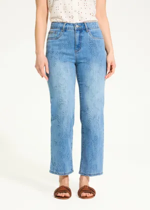 Olivia Straight Crop Denim, Medium Wash