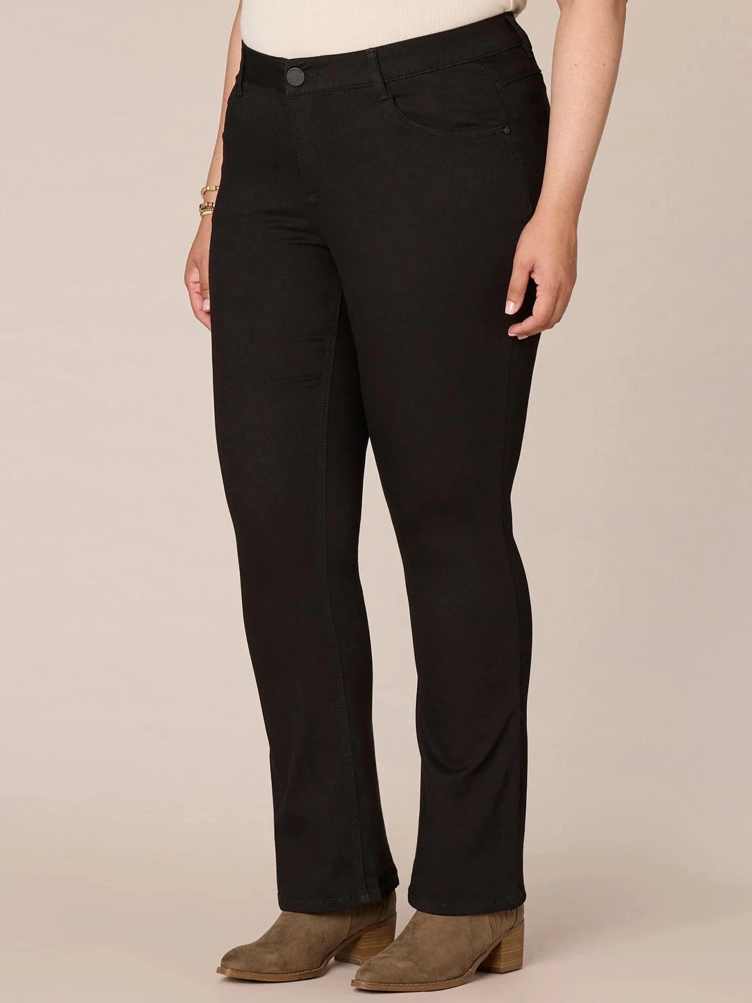 "Ab"solution® Black Denim Plus Itty Bitty Bootcut Jeans