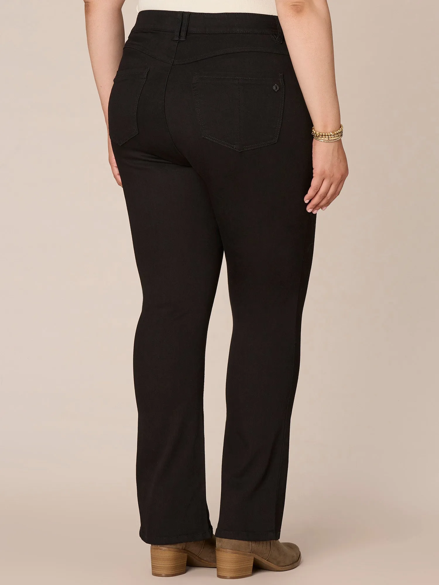 "Ab"solution® Black Denim Plus Itty Bitty Bootcut Jeans