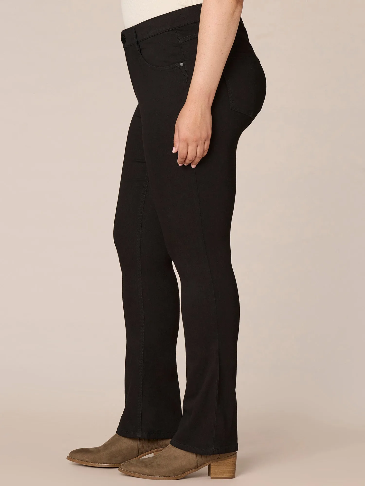 "Ab"solution® Black Denim Plus Itty Bitty Bootcut Jeans