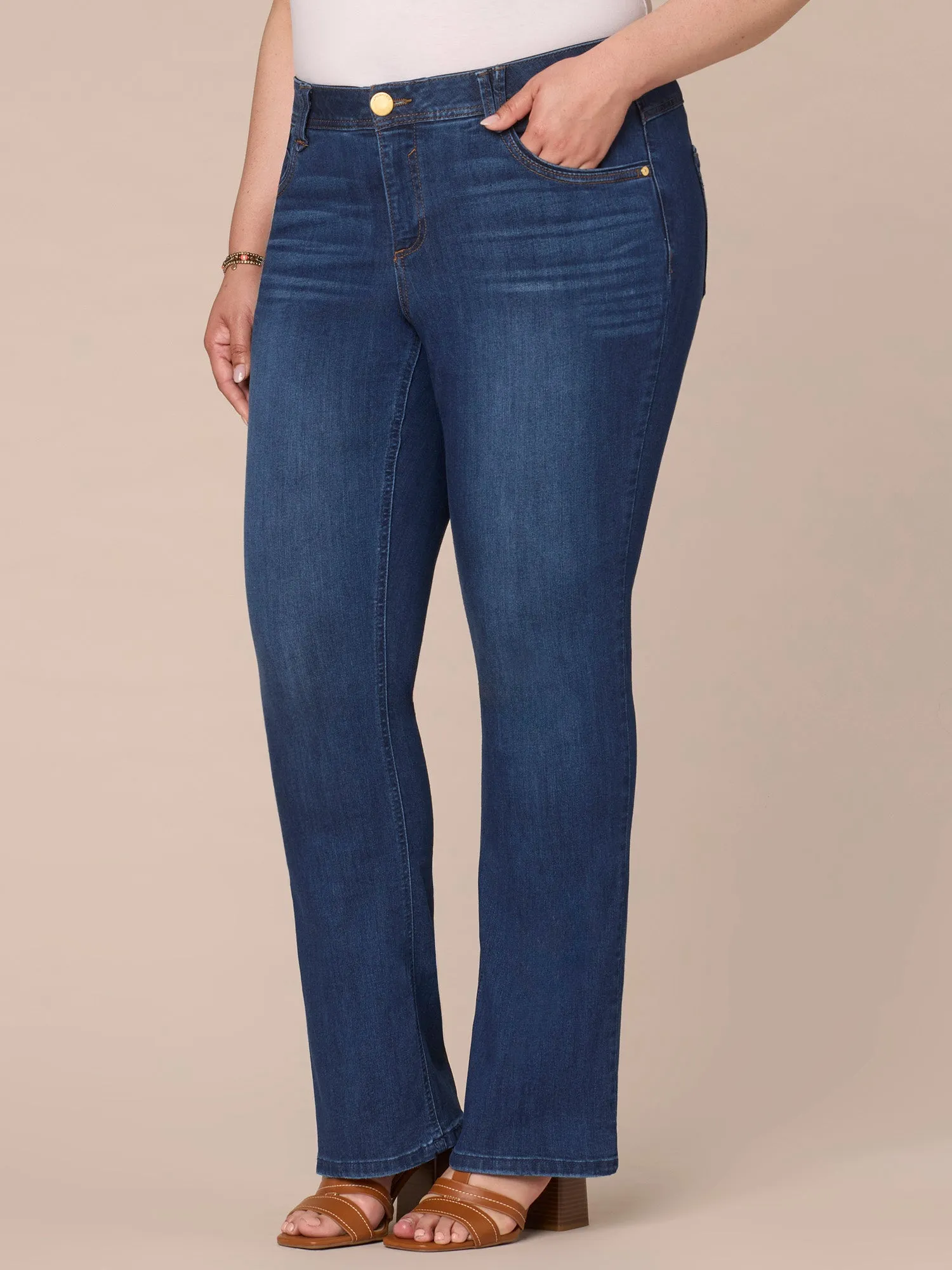 "Ab"solution® Blue Denim Plus Itty Bitty Bootcut Jeans