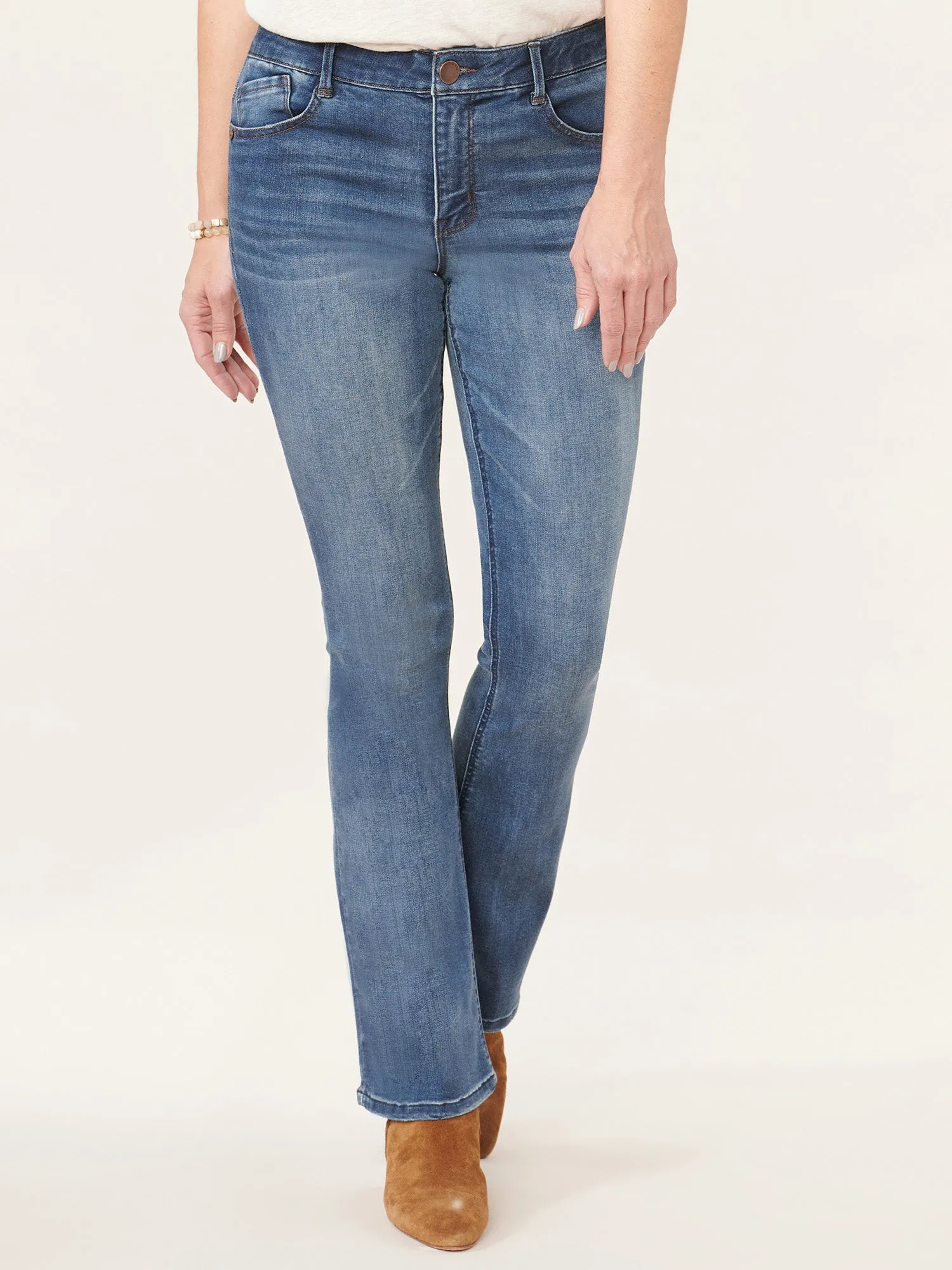 "Ab"solution® High Rise Artisanal Petite Itty Bitty Boot Jean