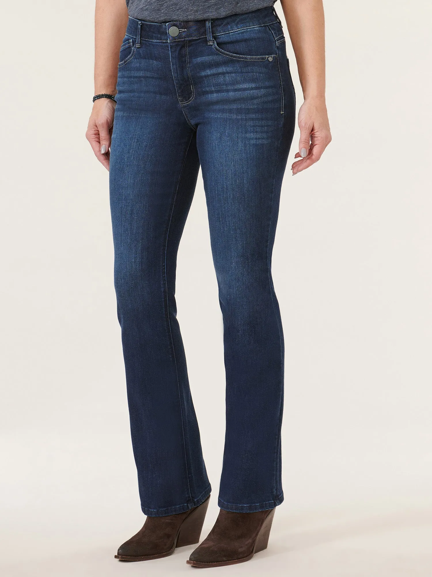 "Ab"solution High Rise Cascading "D" Itty Bitty Boot Petite Jeans