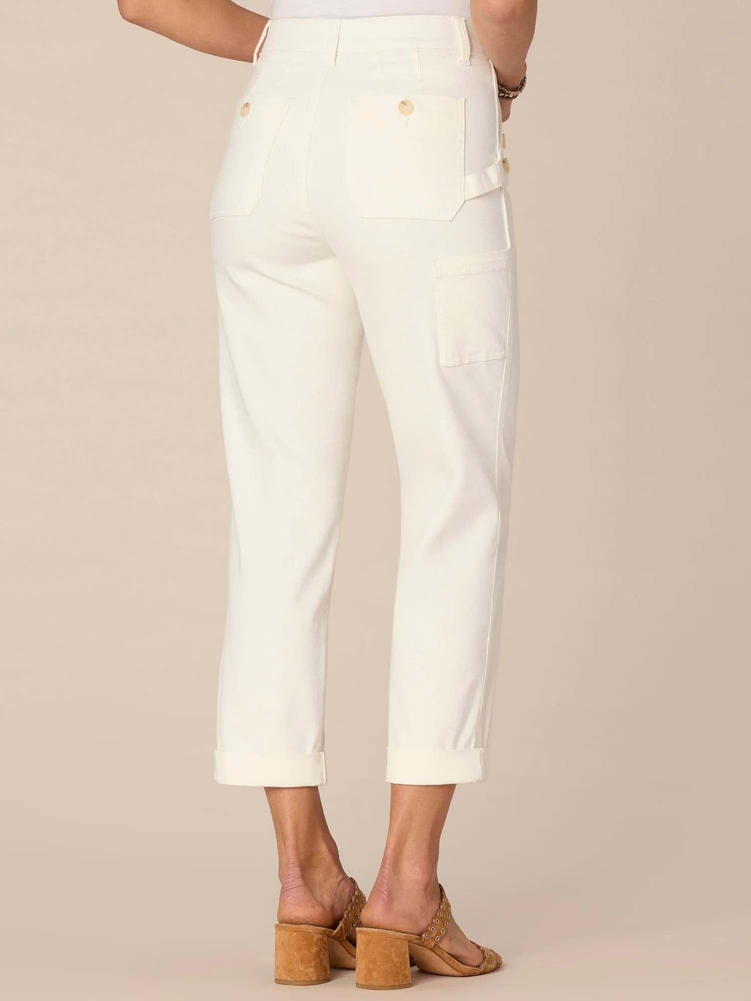 "Ab"solution High Rise Cuffed Plus Size Straight Leg Jeans