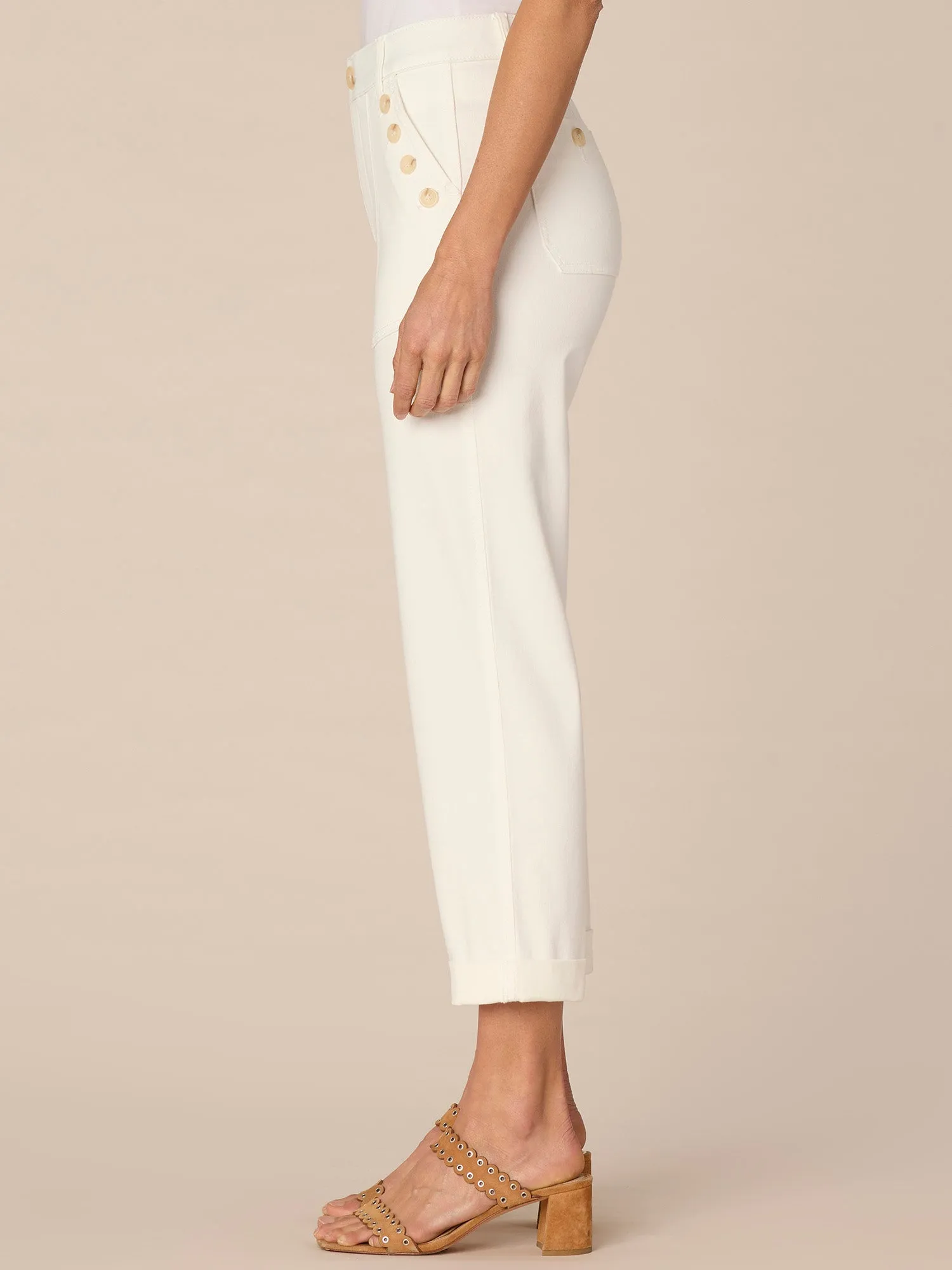 "Ab"solution High Rise Cuffed Plus Size Straight Leg Jeans