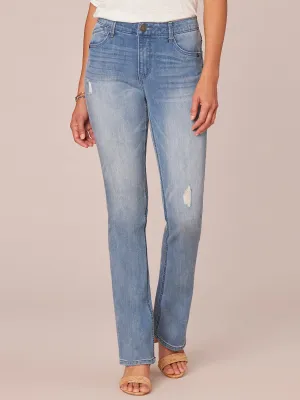 "Ab"solution® High Rise Distressed Petite Itty Bitty Bootcut