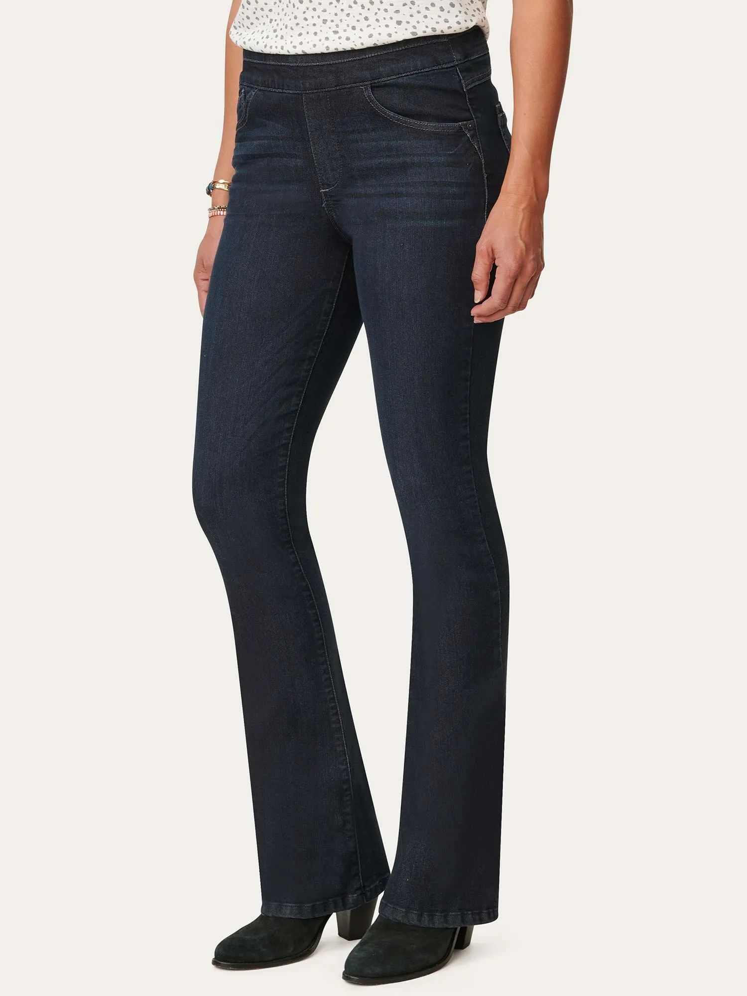 "Ab"solution® High Rise Indigo Itty Bitty Bootcut Glider Jean