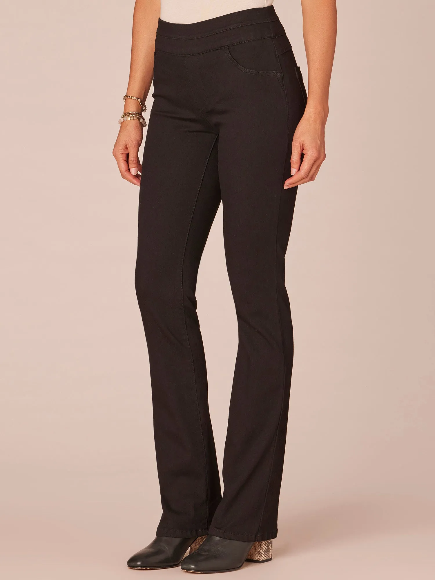 "Ab"solution High Rise Itty Bitty Boot Glider Petite Jeans