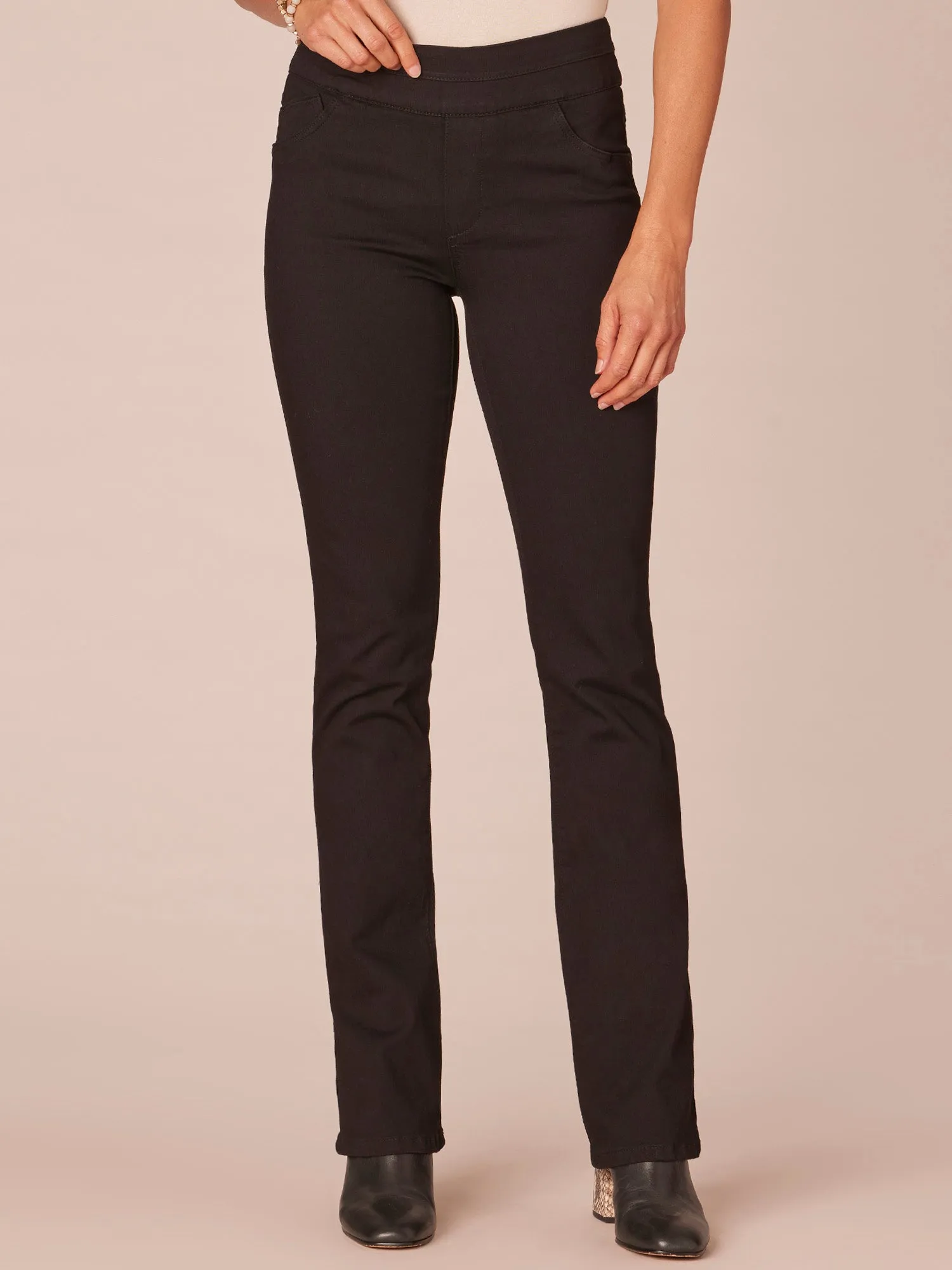 "Ab"solution High Rise Itty Bitty Boot Glider Petite Jeans