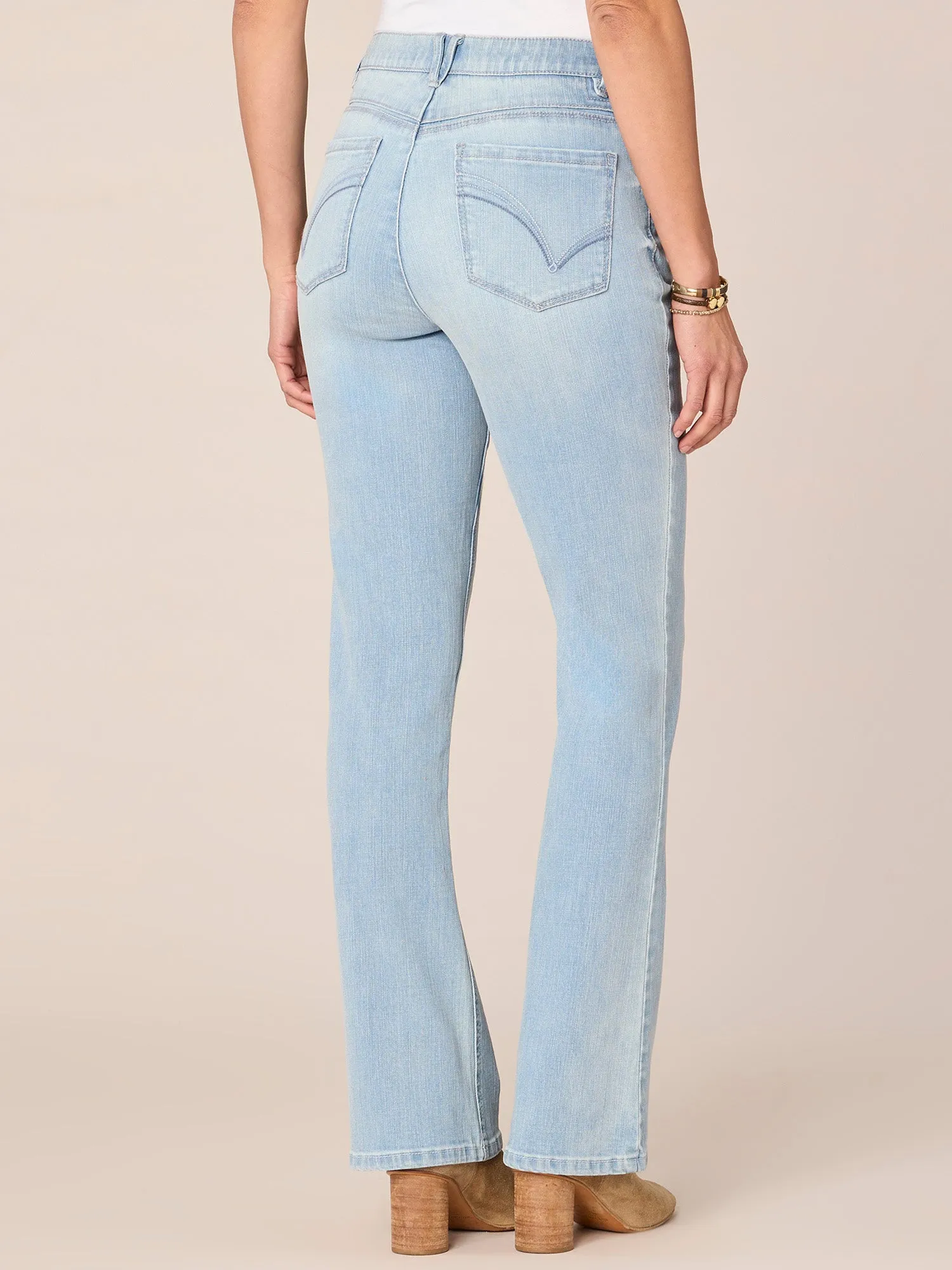 "Ab"solution High Rise Itty Bitty Boot Jeans with Cascading D Pockets