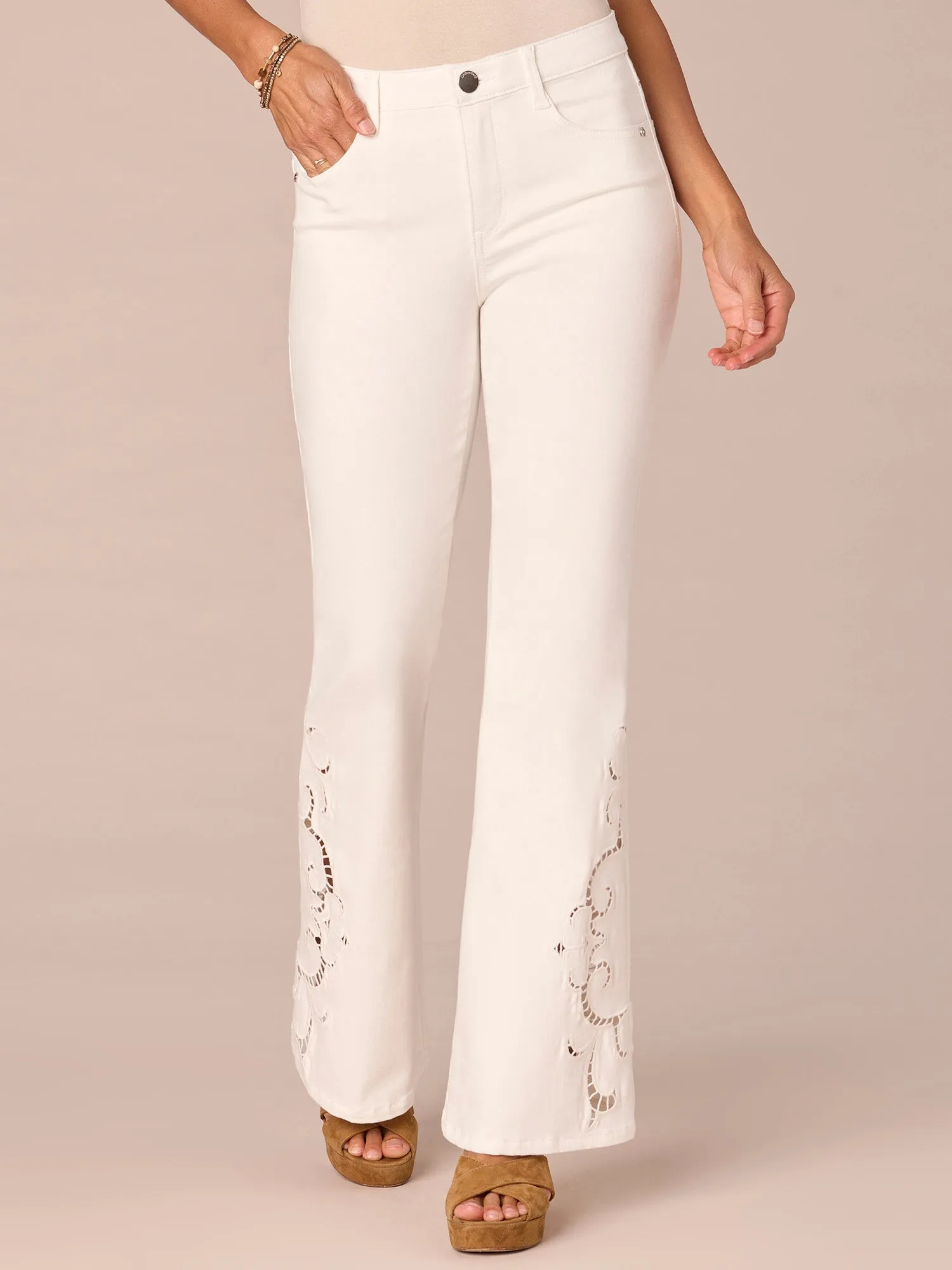 "Ab"solution High Rise Out There Flare Jeans with Die Cut Side