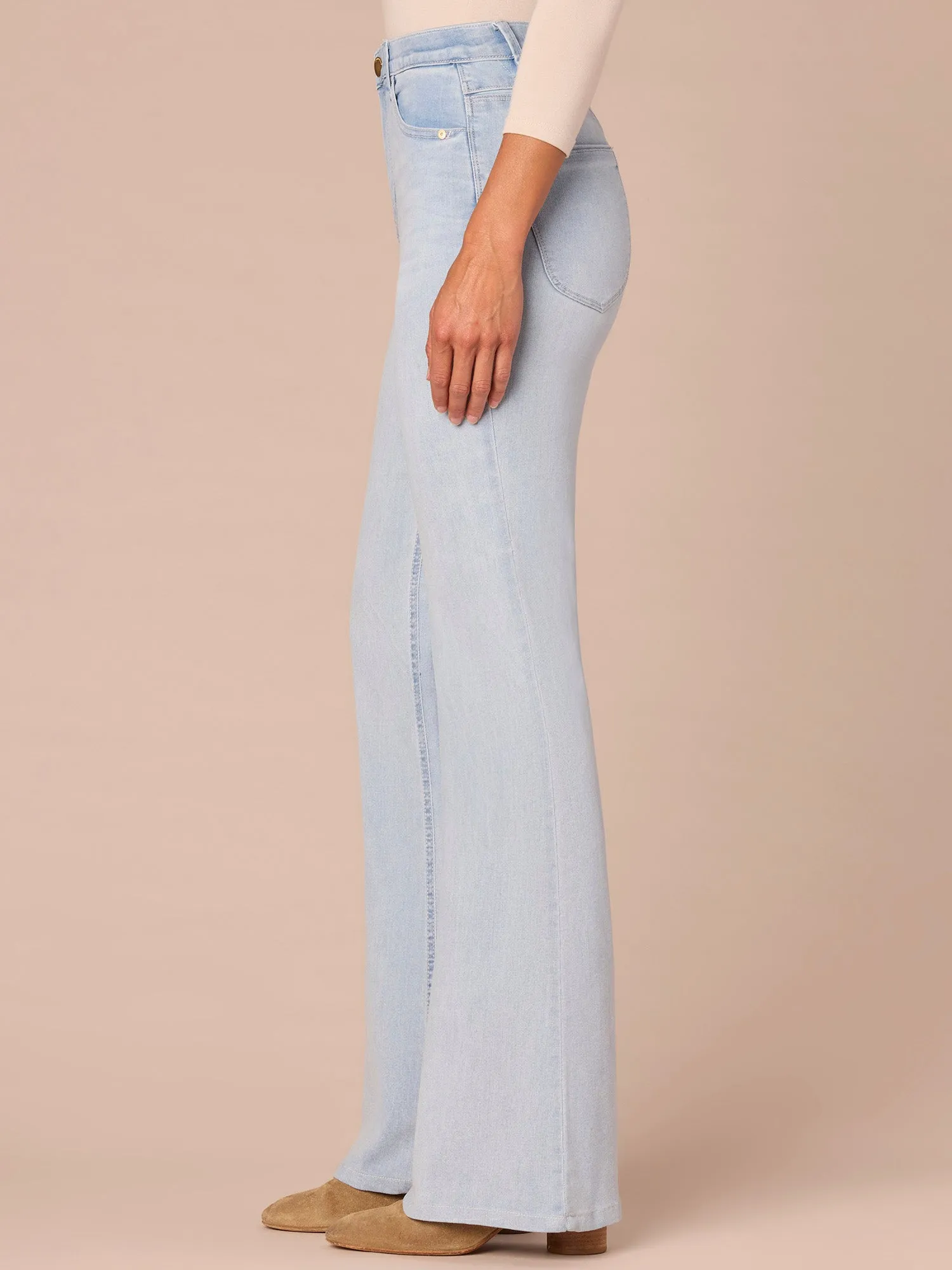 "Ab"solution High Rise Out There Flare Jeans with Whiskering Detail
