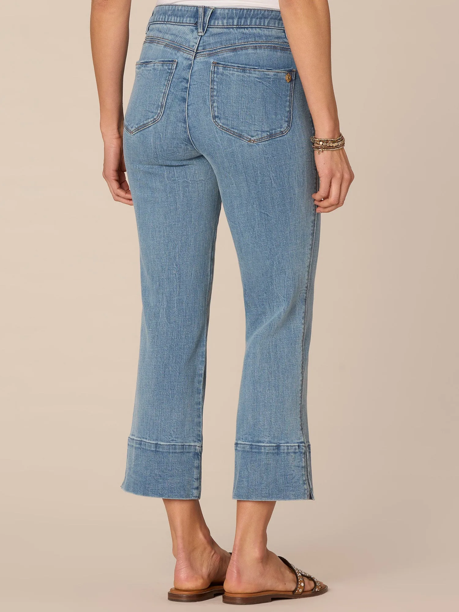 "Ab"solution High Rise Petite Kick Flare Jeans with Center Seam