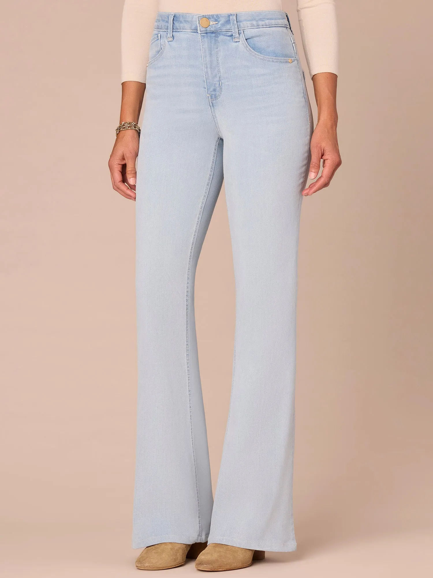 "Ab"solution High Rise Plus Size Out There Flare Jeans