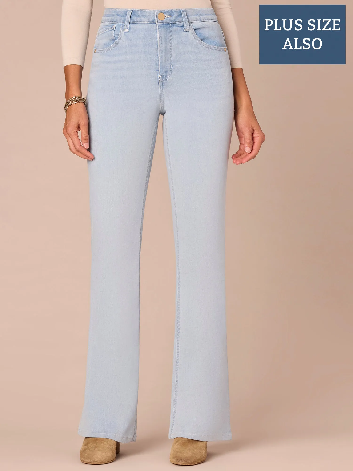 "Ab"solution High Rise Plus Size Out There Flare Jeans