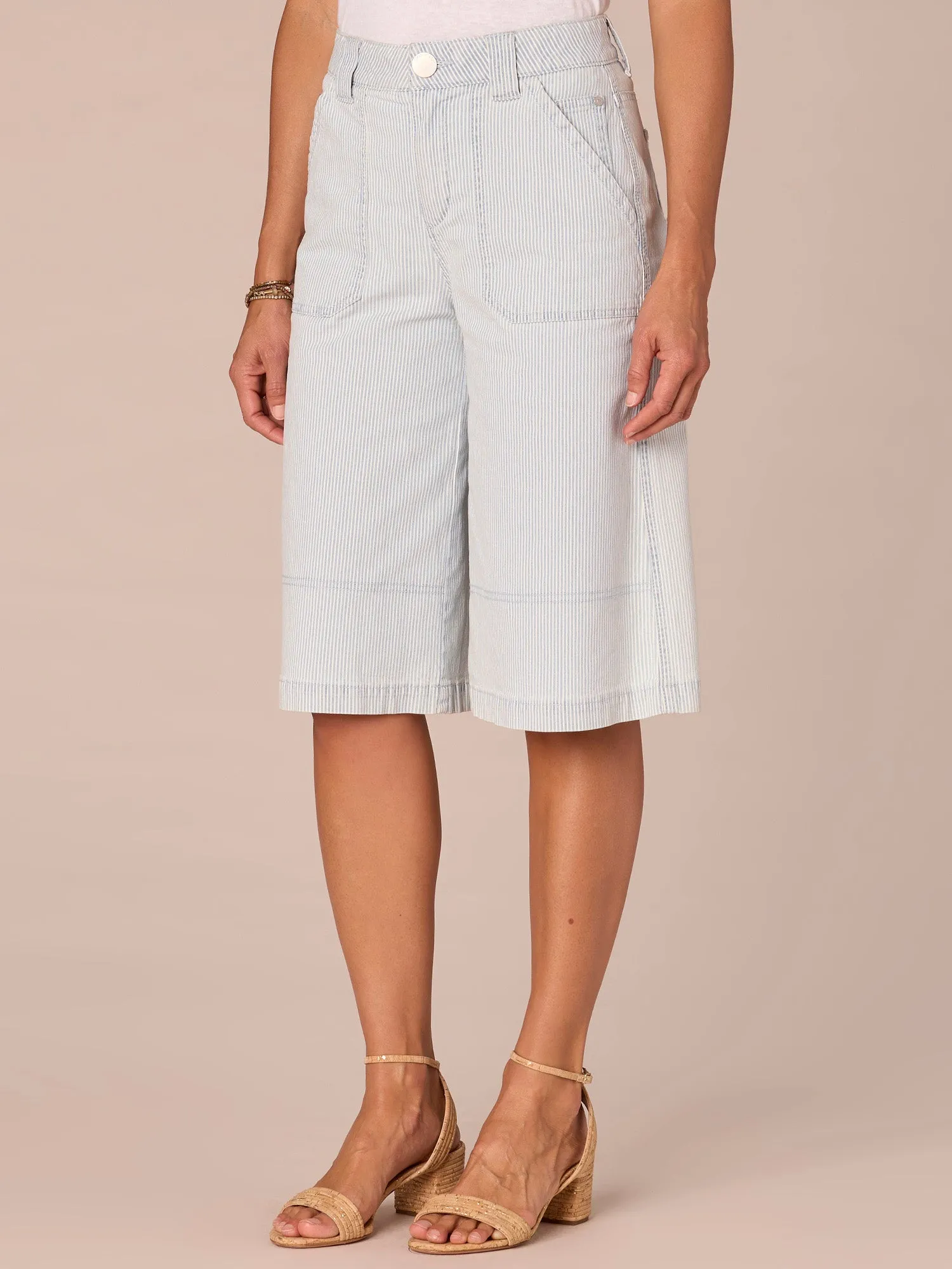 "Ab"solution High Rise Porkchop Pocket Relaxed Bermuda Shorts