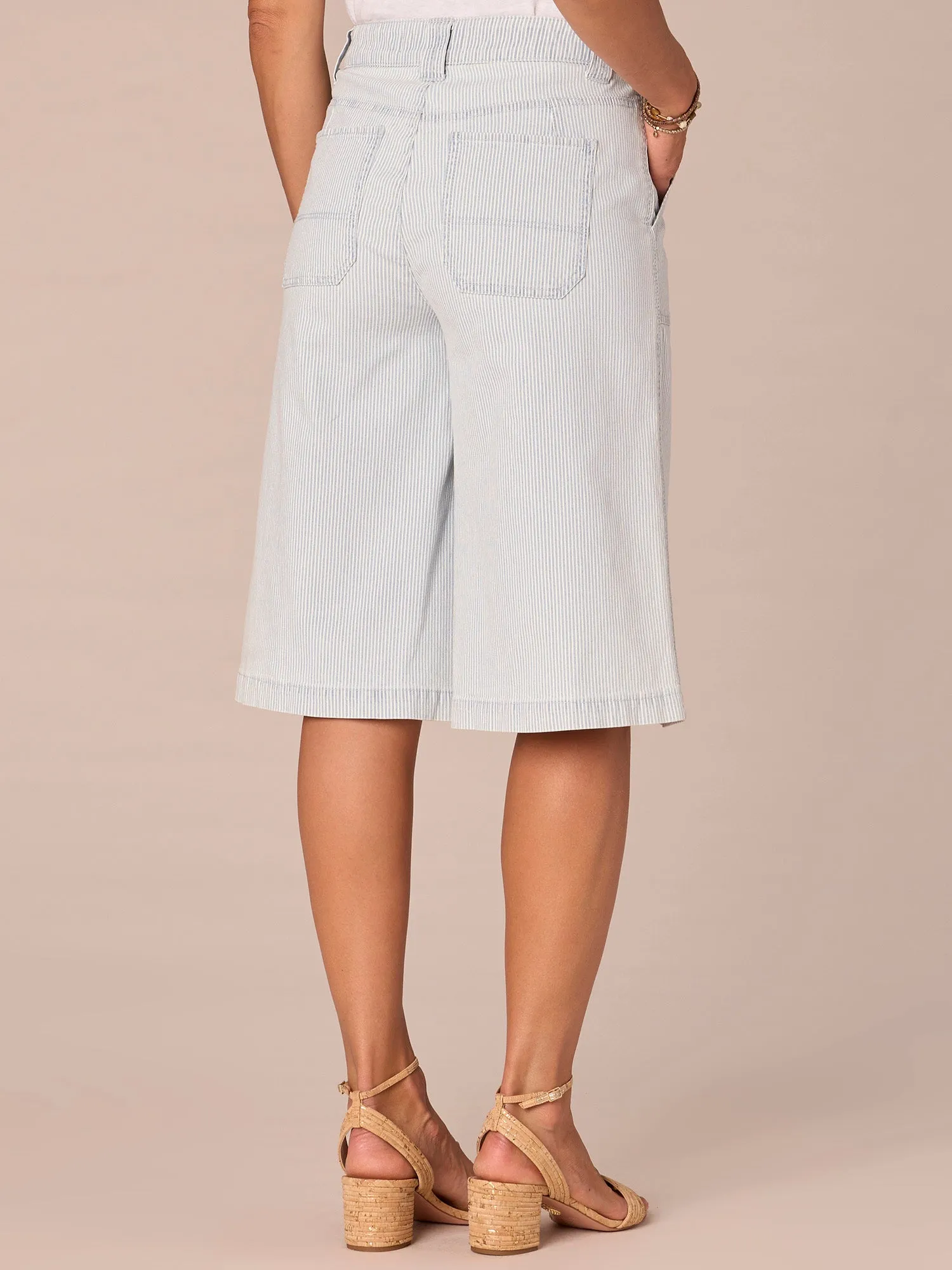 "Ab"solution High Rise Porkchop Pocket Relaxed Bermuda Shorts