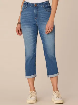 "Ab"solution High Rise Rope Cascading "D" Pocket Modern Capri Jeans