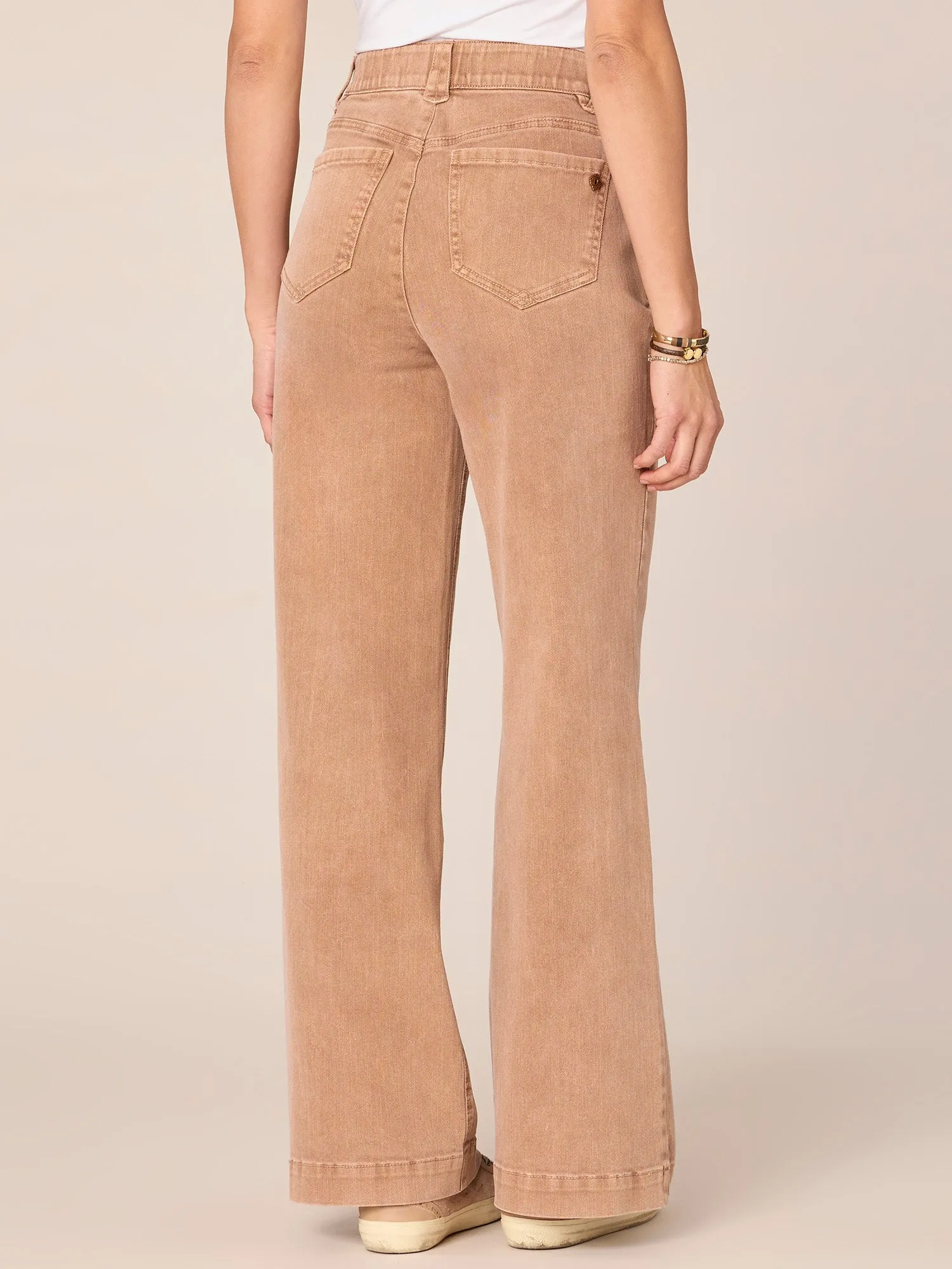 "Ab"solution High Rise Wide Leg Jeans with Round Front Pockets