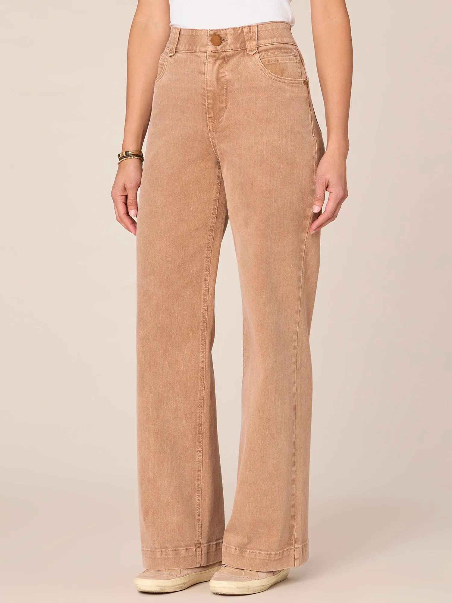 "Ab"solution High Rise Wide Leg Jeans with Round Front Pockets