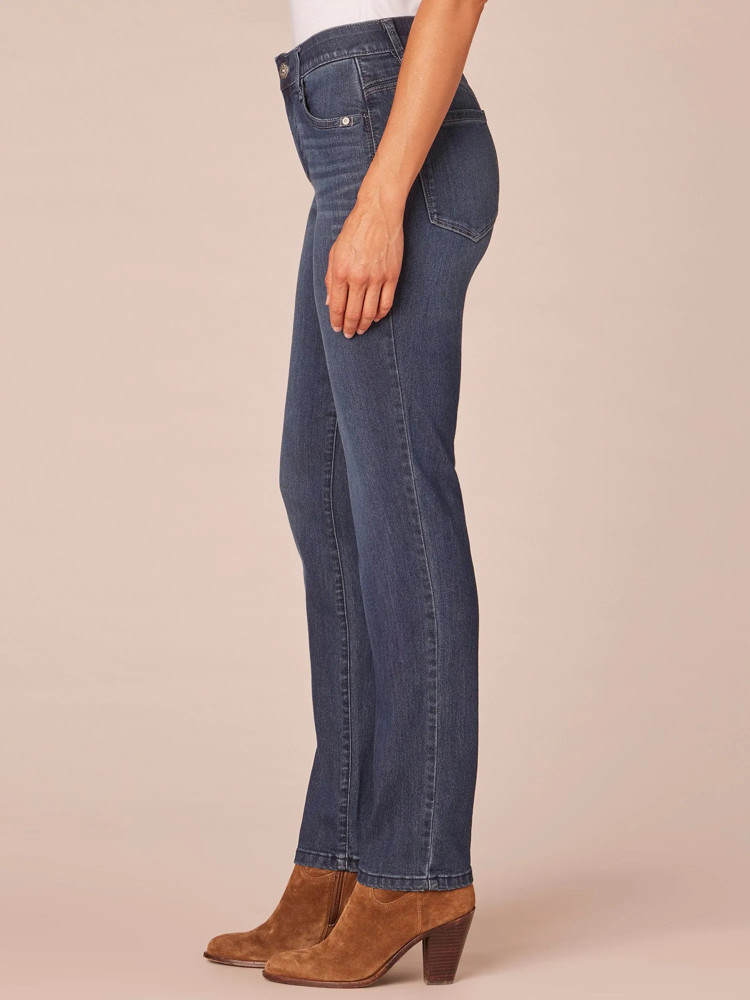 "Ab"solution® Indigo High Rise Straight Leg Jeans