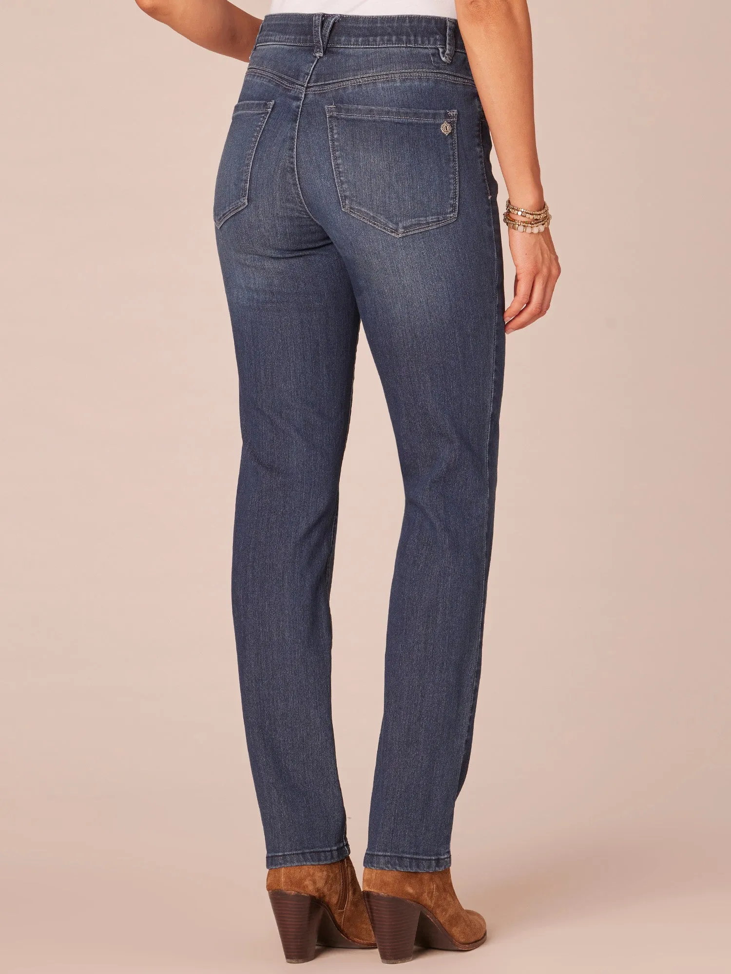 "Ab"solution® Indigo High Rise Straight Leg Jeans