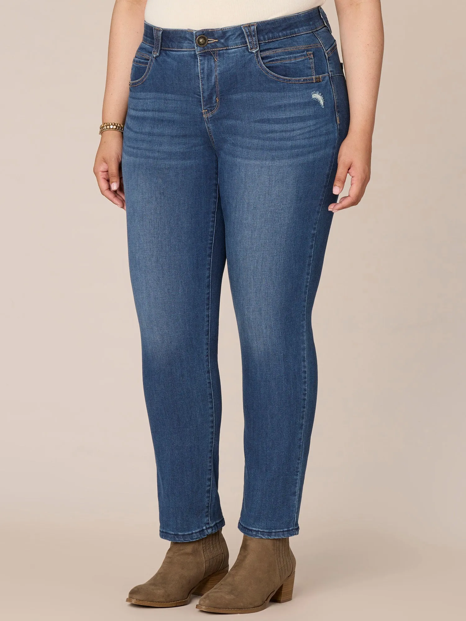 "Ab"solution Mid-Rise Plus Size Straight Leg Jeans
