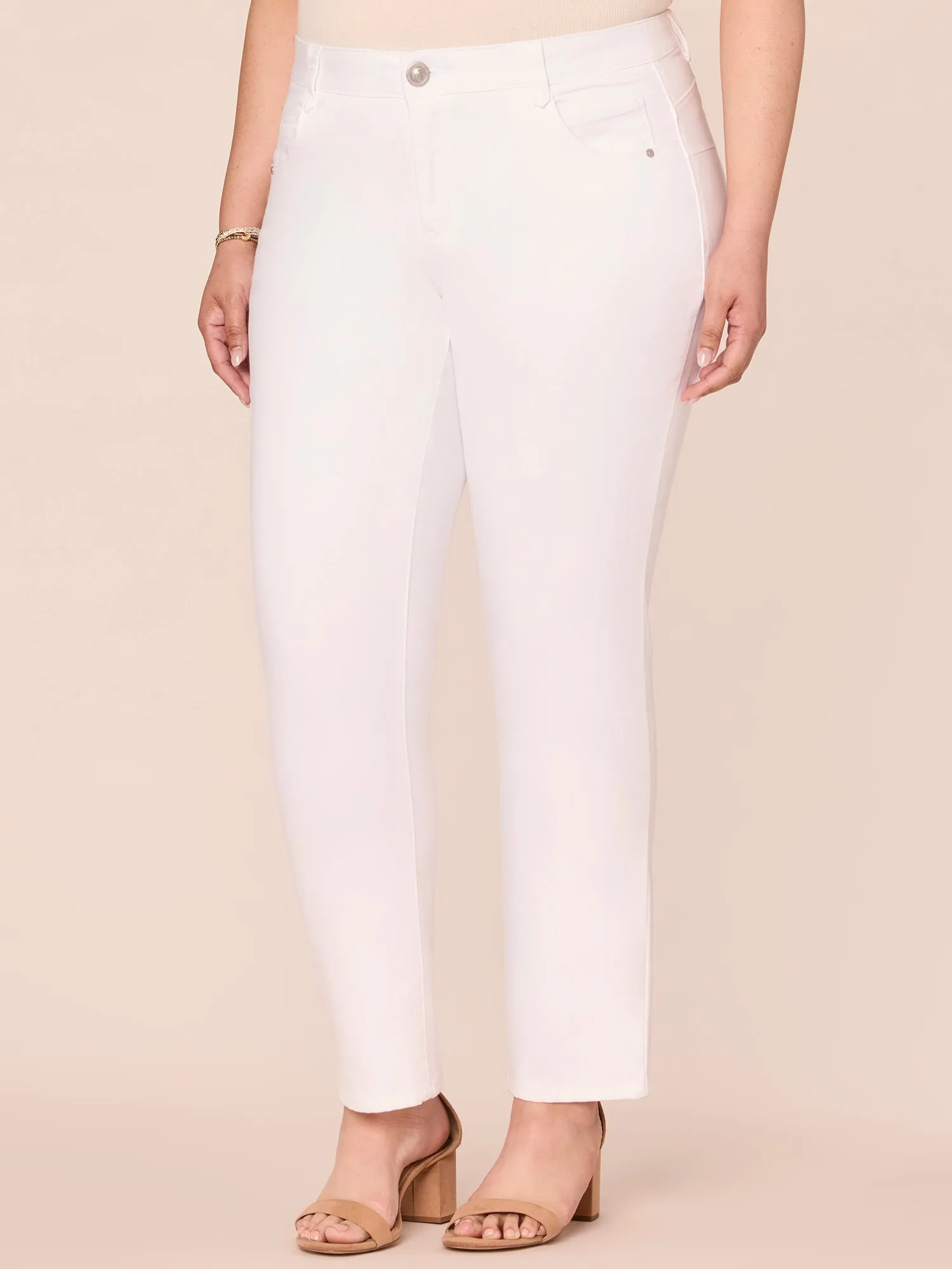 "Ab"solution® Optic White Plus Straight Leg Jeans
