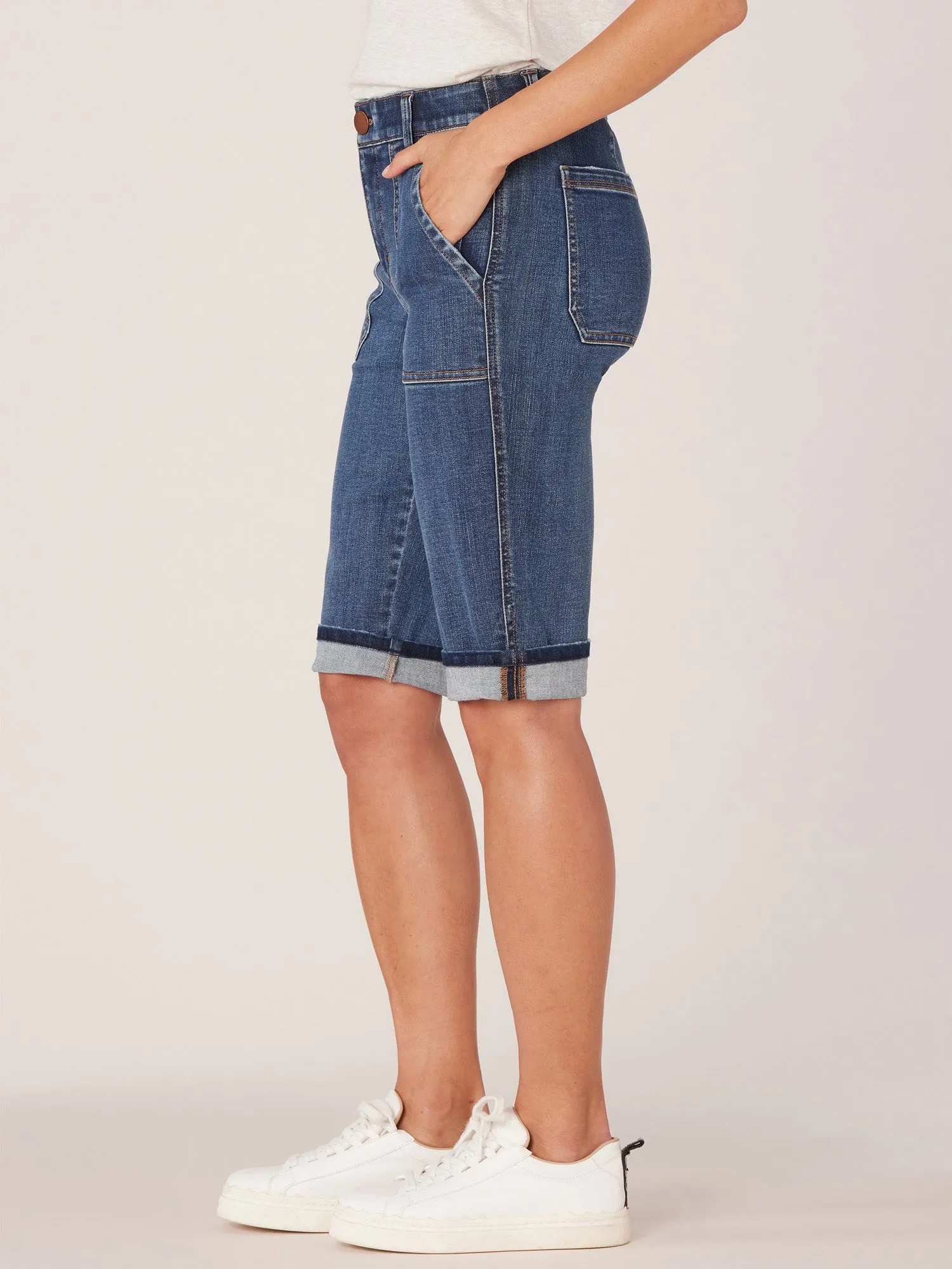 "Ab"solution Petite Cuffed Hem Repreve Bermuda Short with Coin Pockets