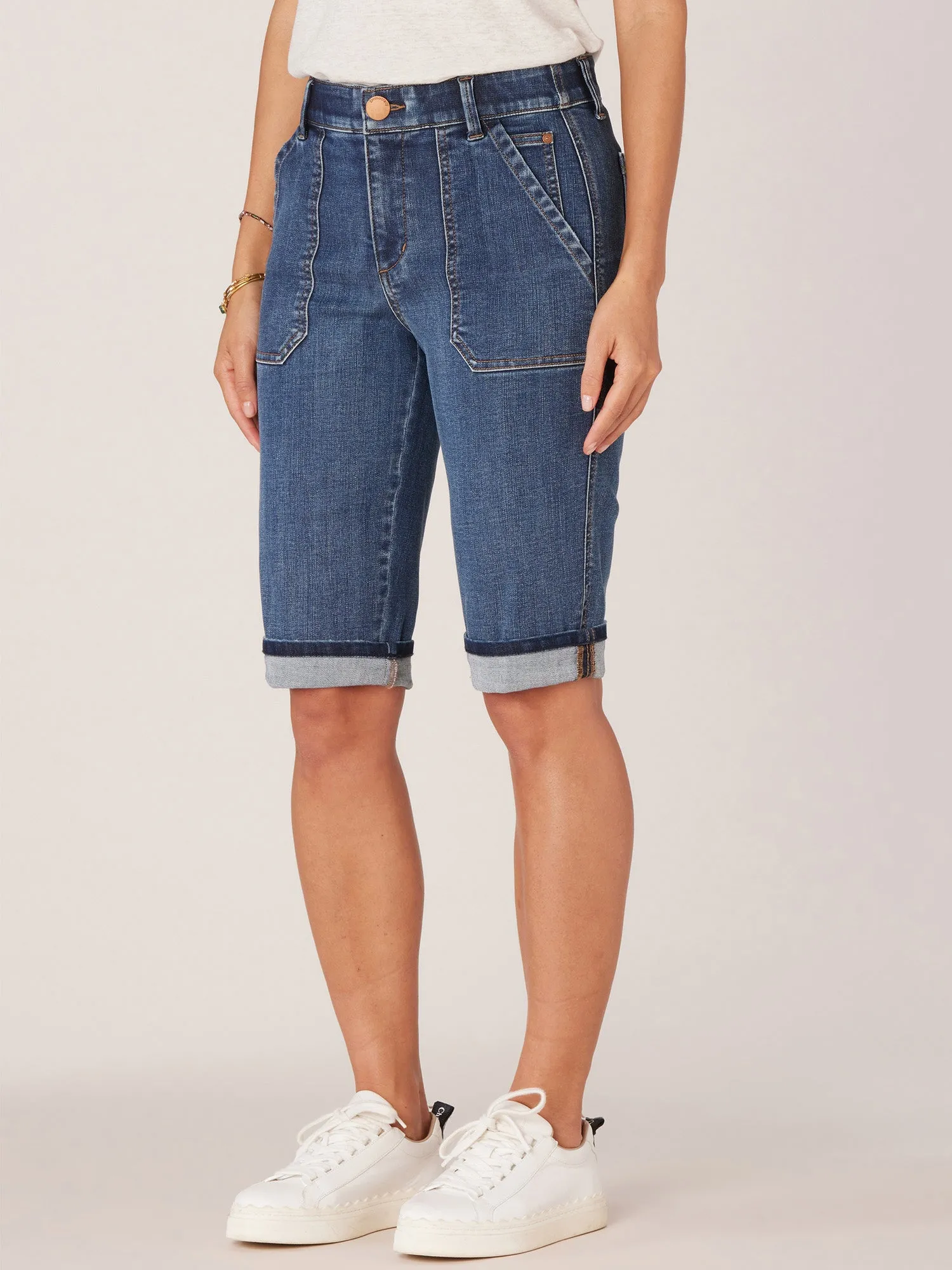 "Ab"solution Petite Cuffed Hem Repreve Bermuda Short with Coin Pockets