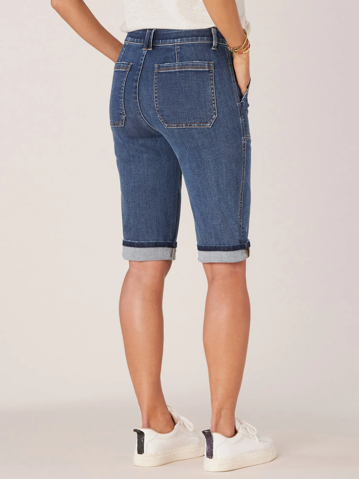 "Ab"solution Petite Cuffed Hem Repreve Bermuda Short with Coin Pockets