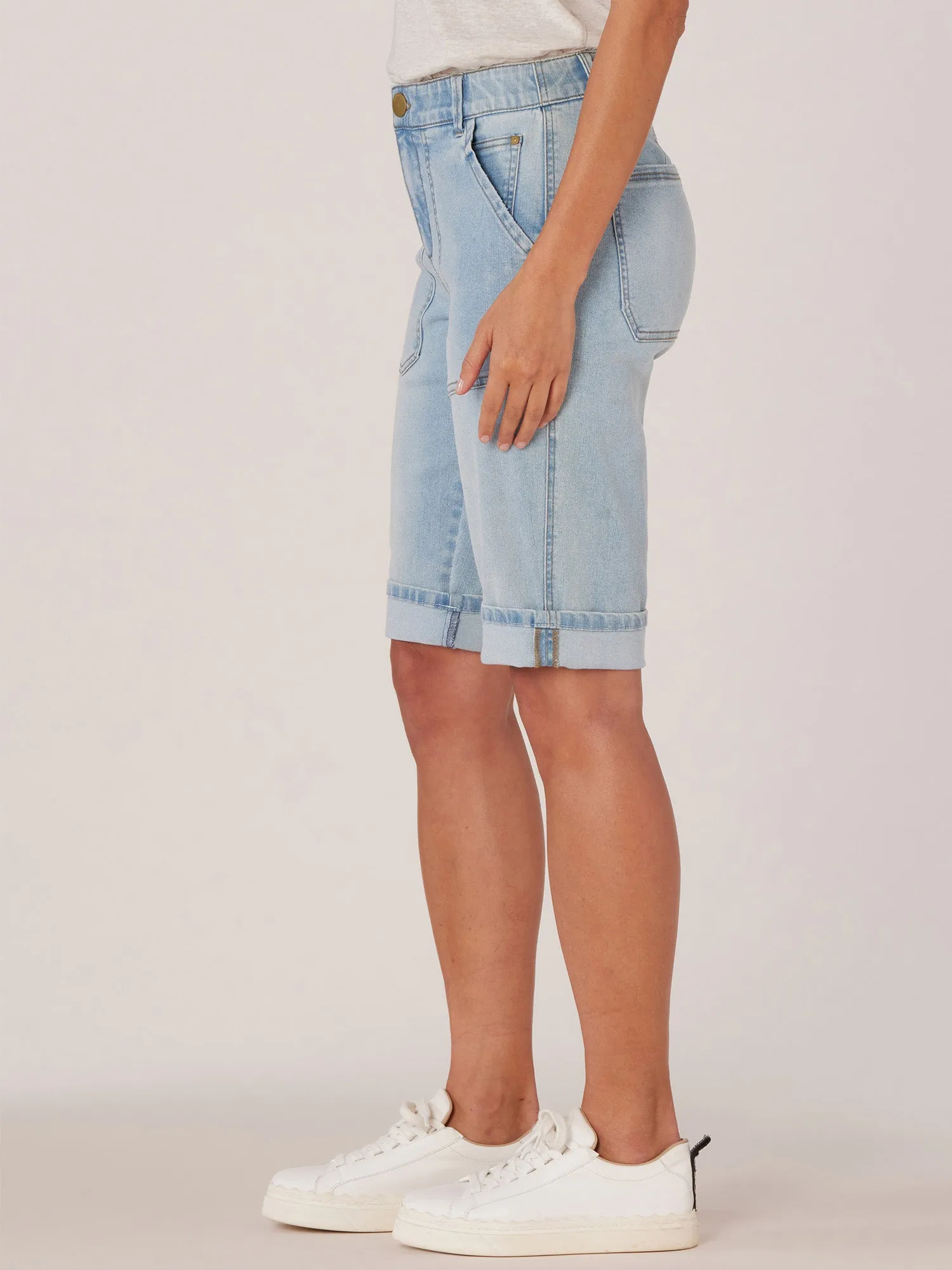 "Ab"solution Petite High Rise Repreve Bermuda Short with Cuffed Hem