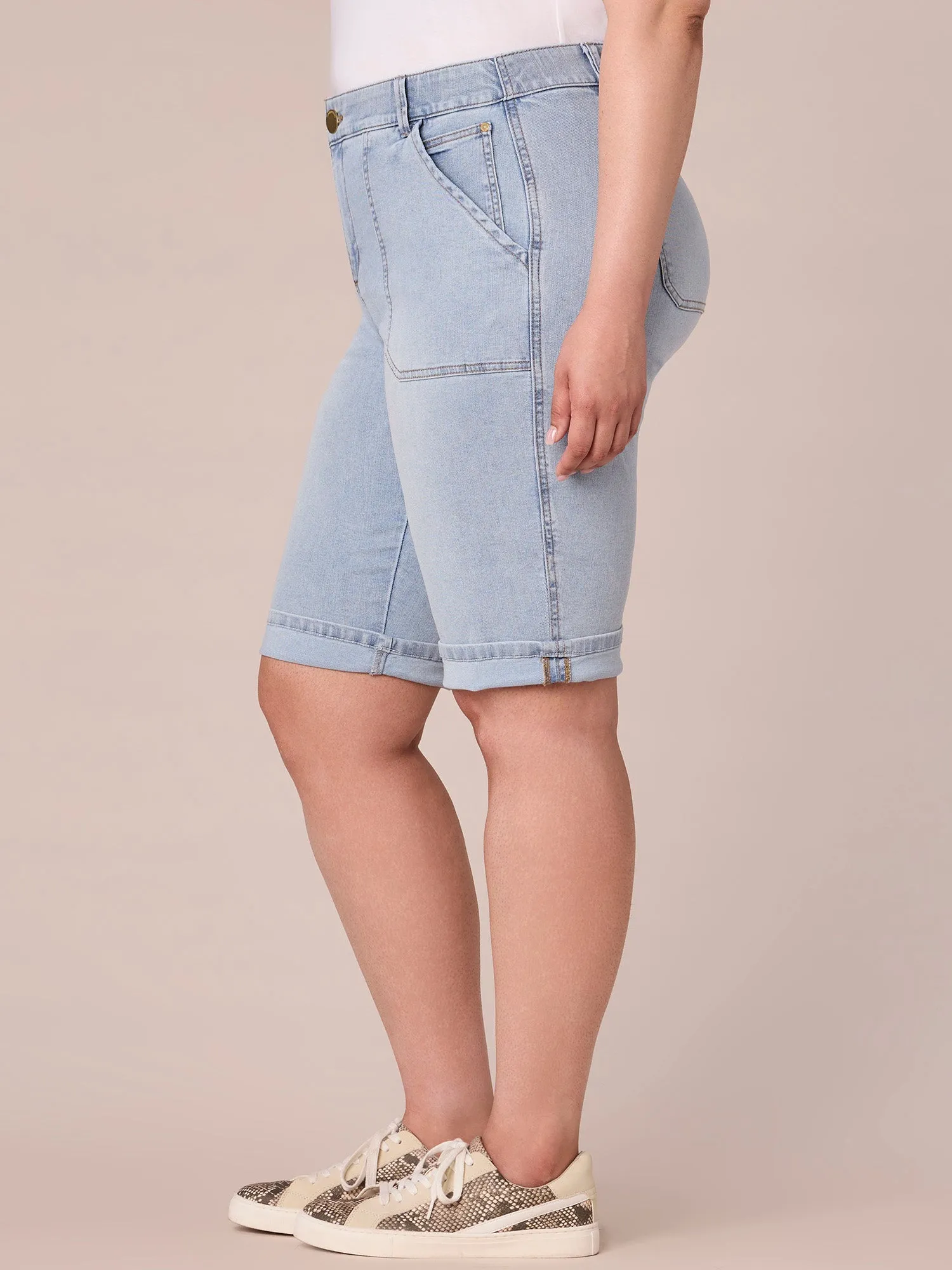 "Ab"solution Plus Size Repreve Cuffed Hem Bermuda Short