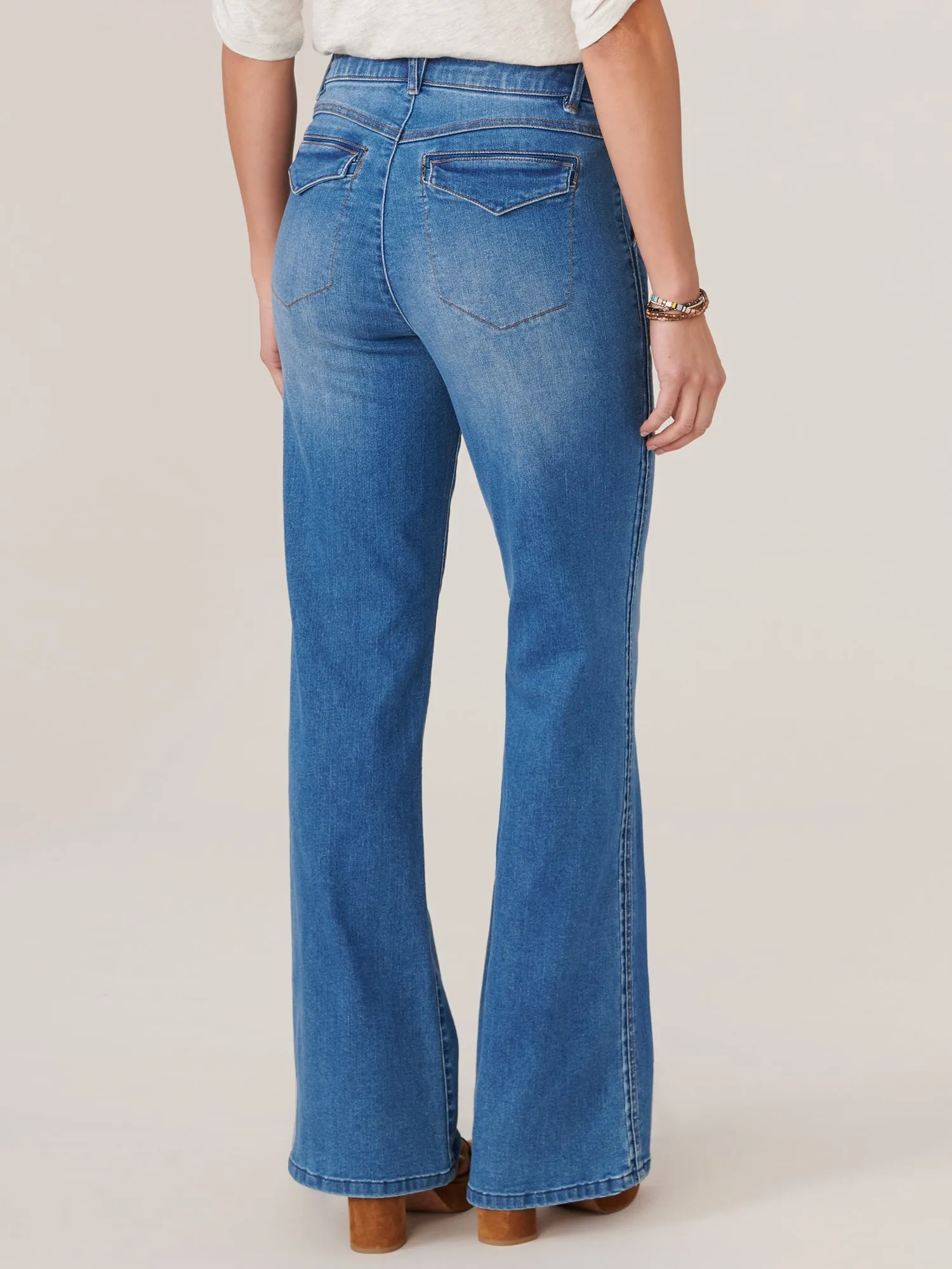 "Ab"solution Skyrise Double Side Seam Bootcut Petite Jeans