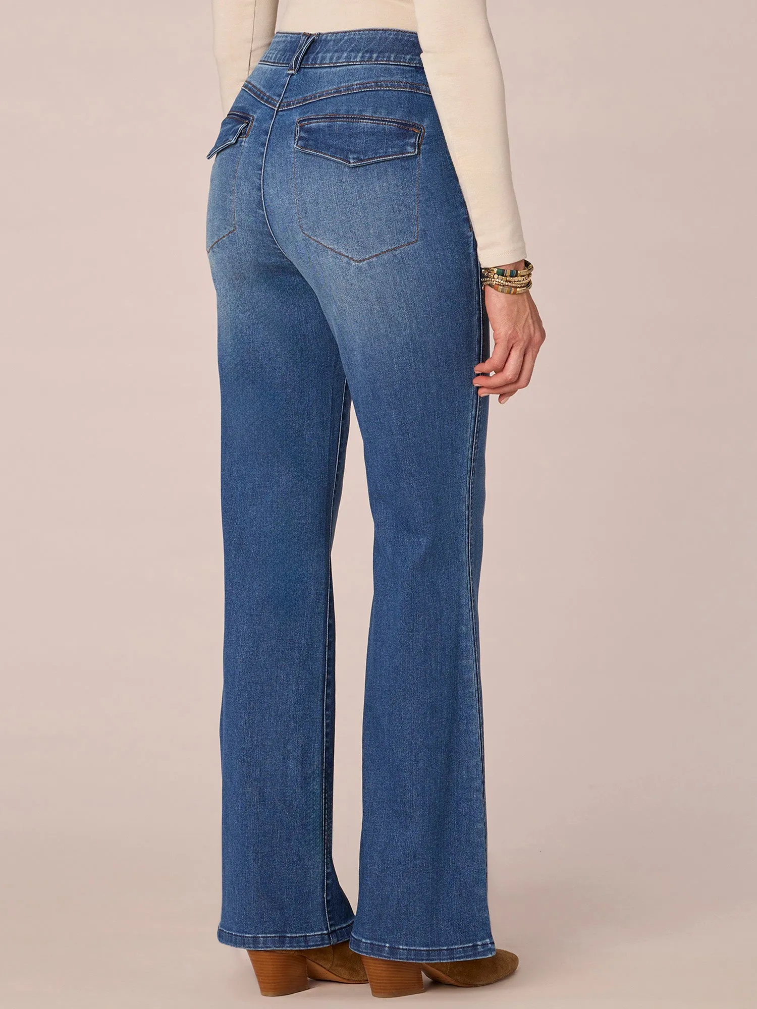 "Ab"solution Skyrise Double Side Seam Trouser Detail Bootcut Jeans