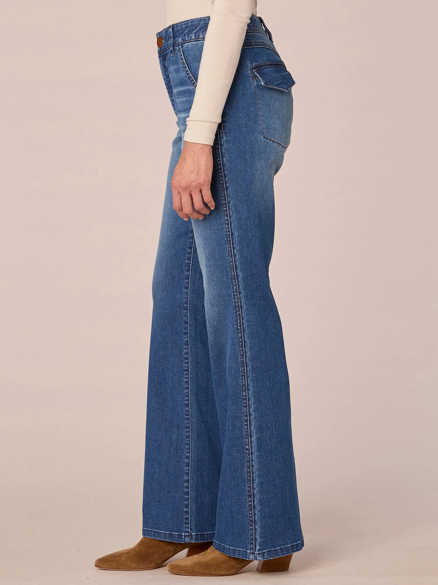 "Ab"solution Skyrise Double Side Seam Trouser Detail Bootcut Jeans