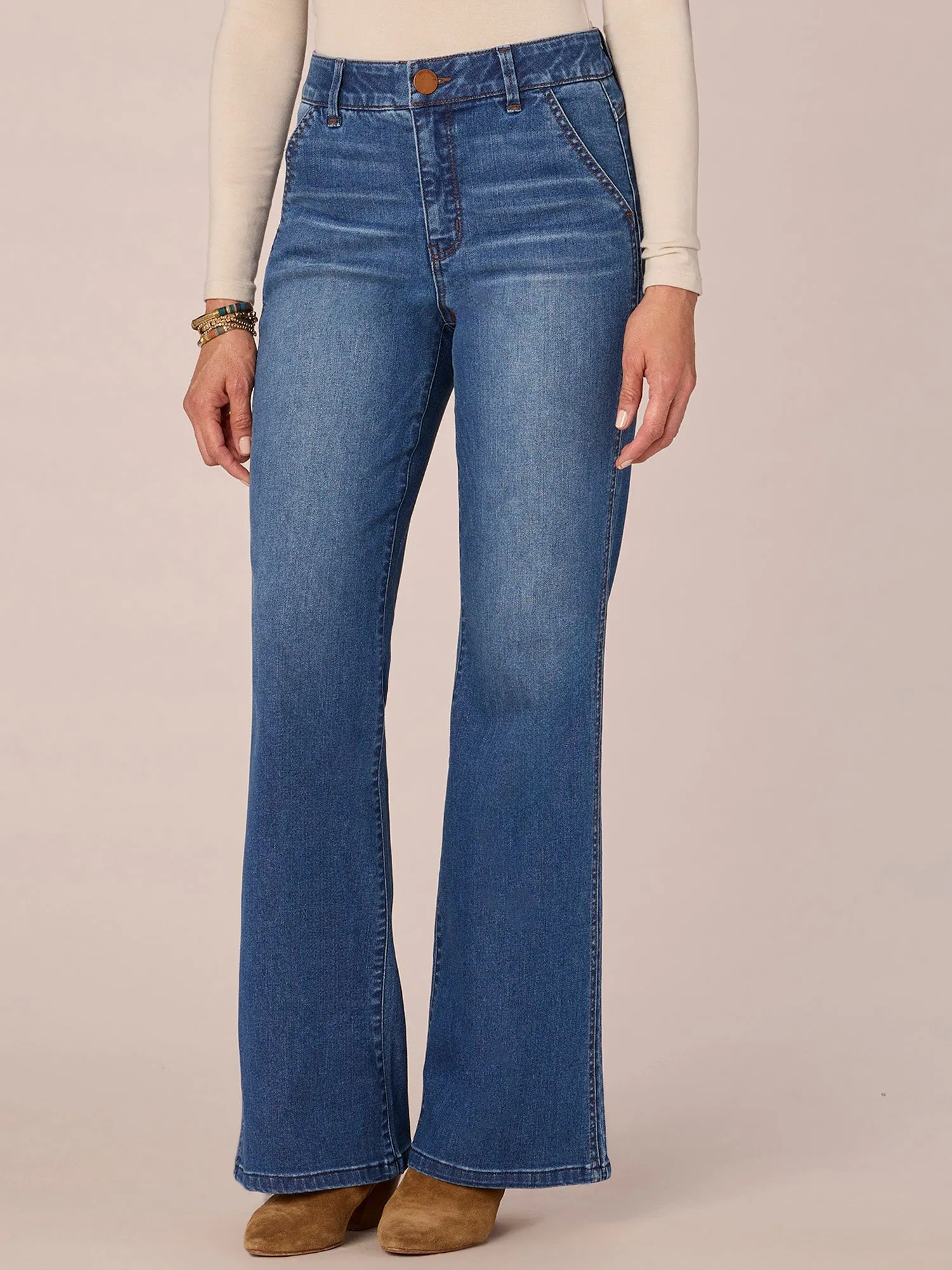 "Ab"solution Skyrise Double Side Seam Trouser Detail Bootcut Jeans