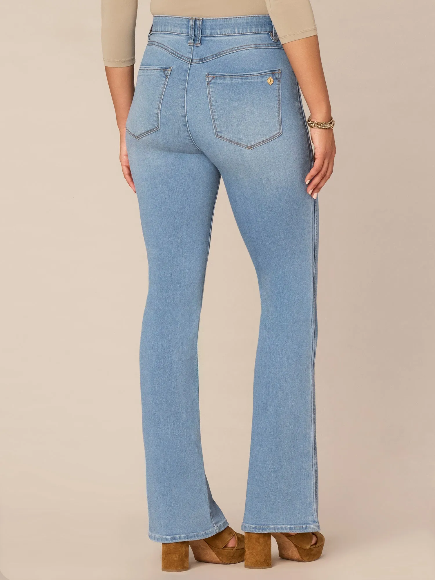 "Ab"solution Skyrise Sailor Button Itty Bitty More Boot Tall Jeans