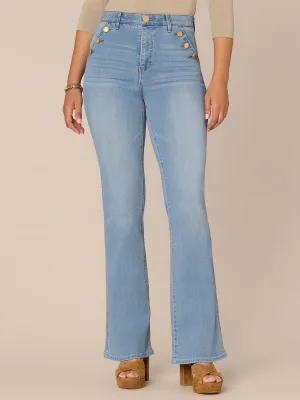 "Ab"solution Skyrise Sailor Button Itty Bitty More Boot Tall Jeans