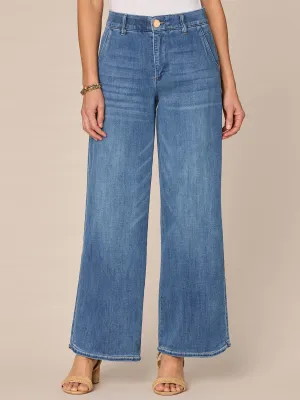 "Ab"solution Skyrise Tulip Hem Wide Leg Jeans with Dart Seams