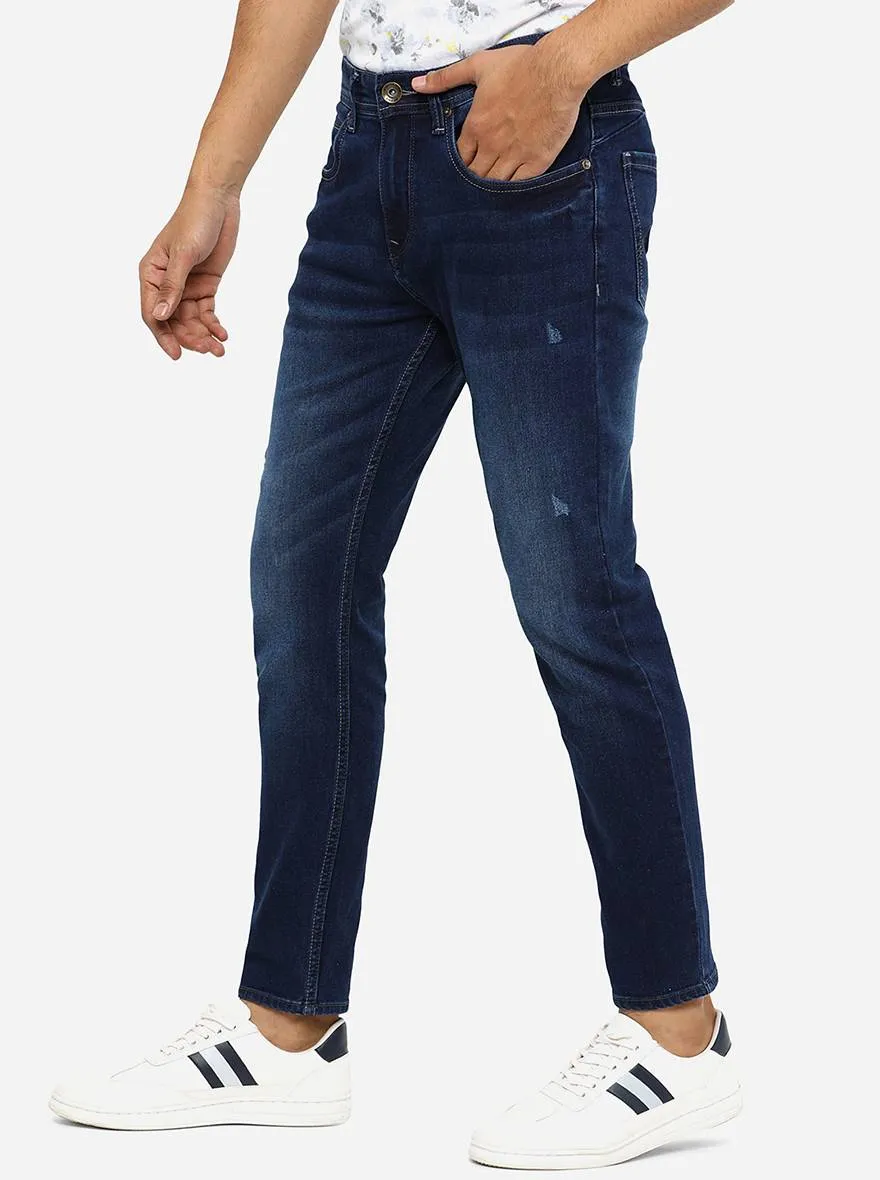 Raw Blue Washed Slim Fit Jeans | JadeBlue